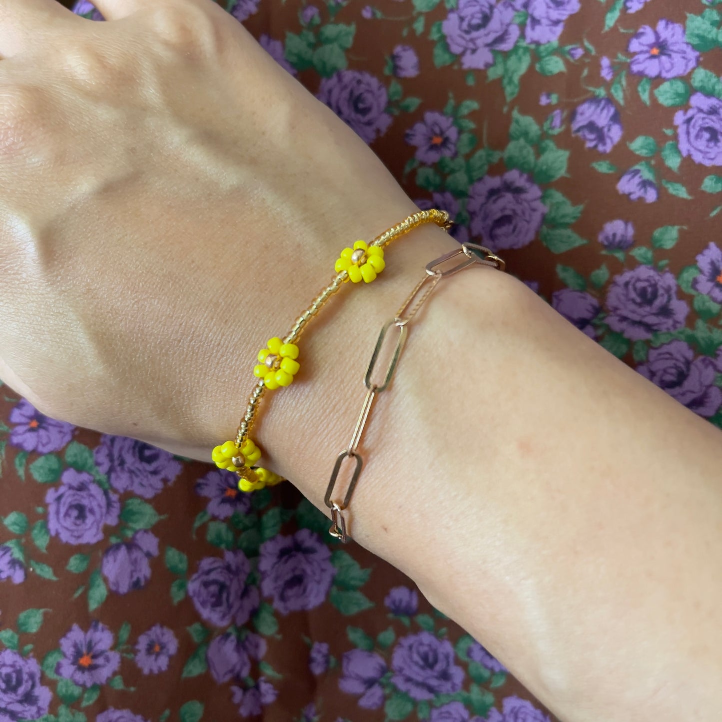 BEADED FLOWER BRACELET