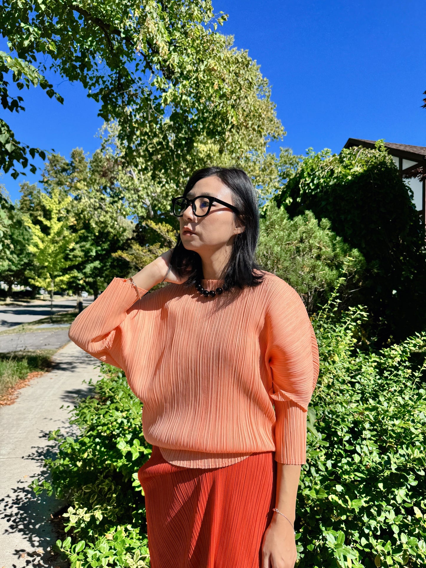 ballon sleeve top(orange, lemon, black)