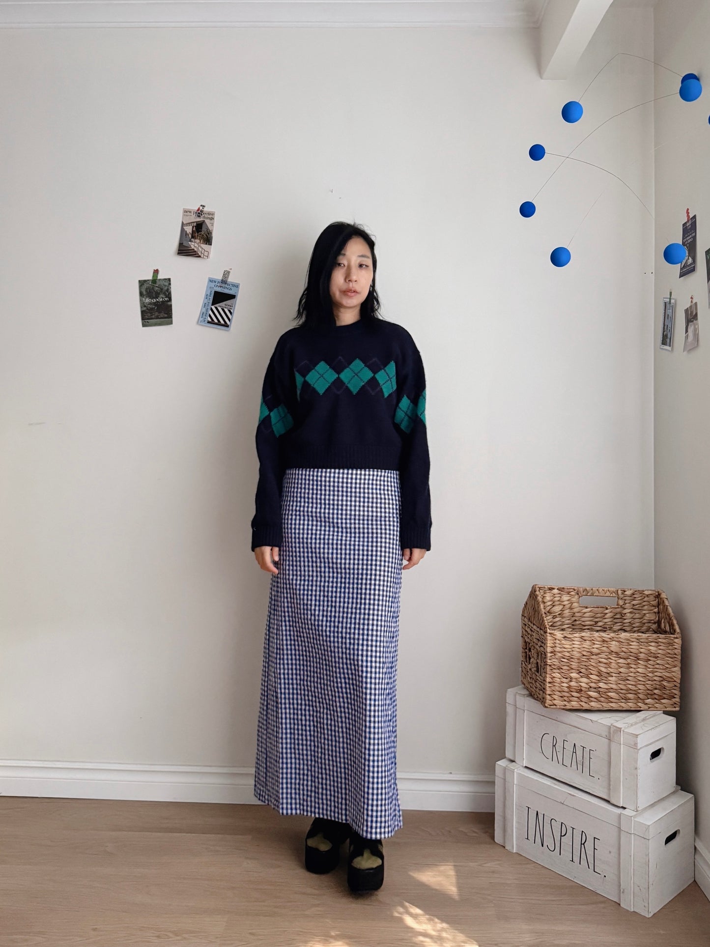 Gingham Check max skirt