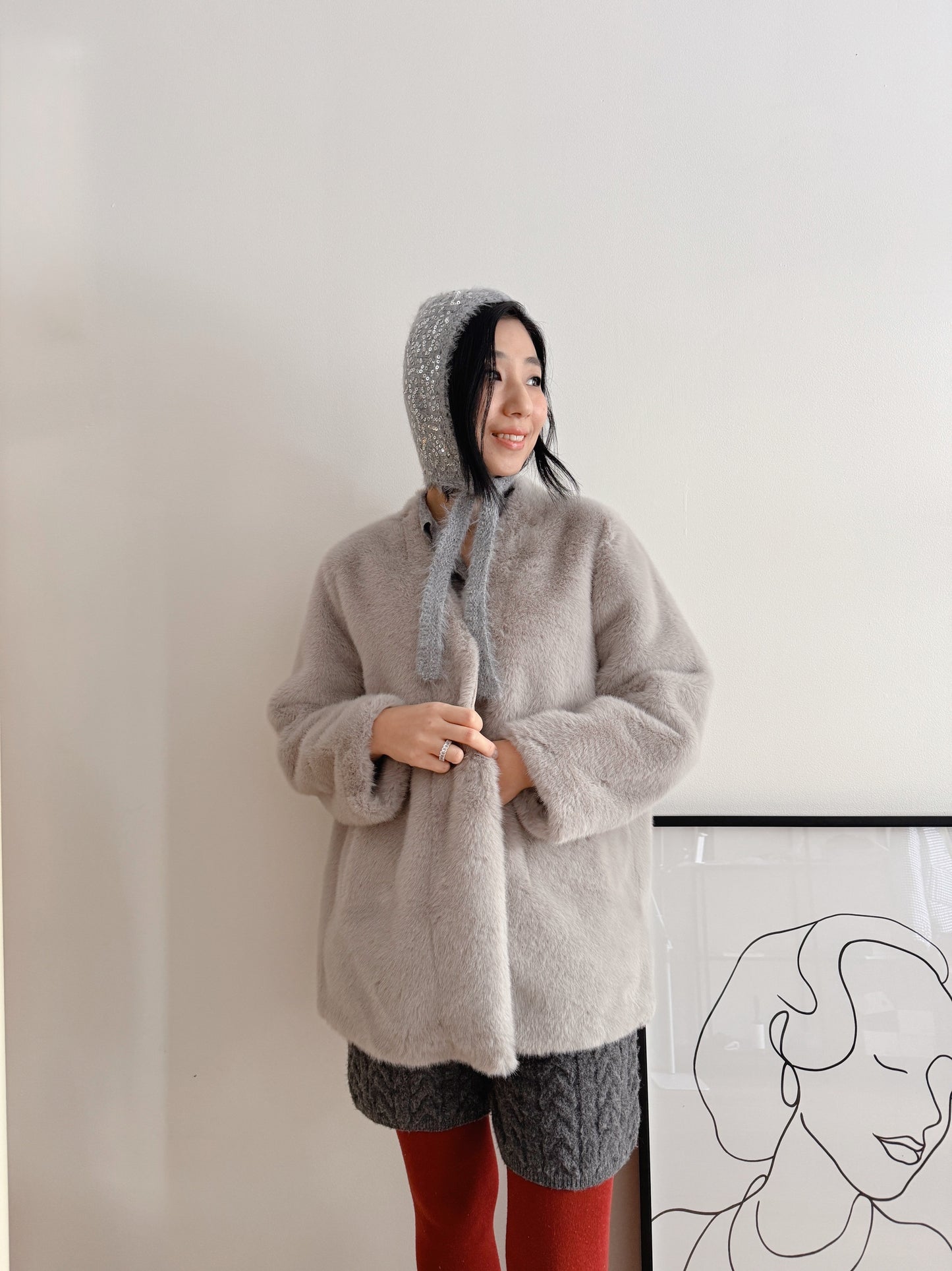 Eco fur coat