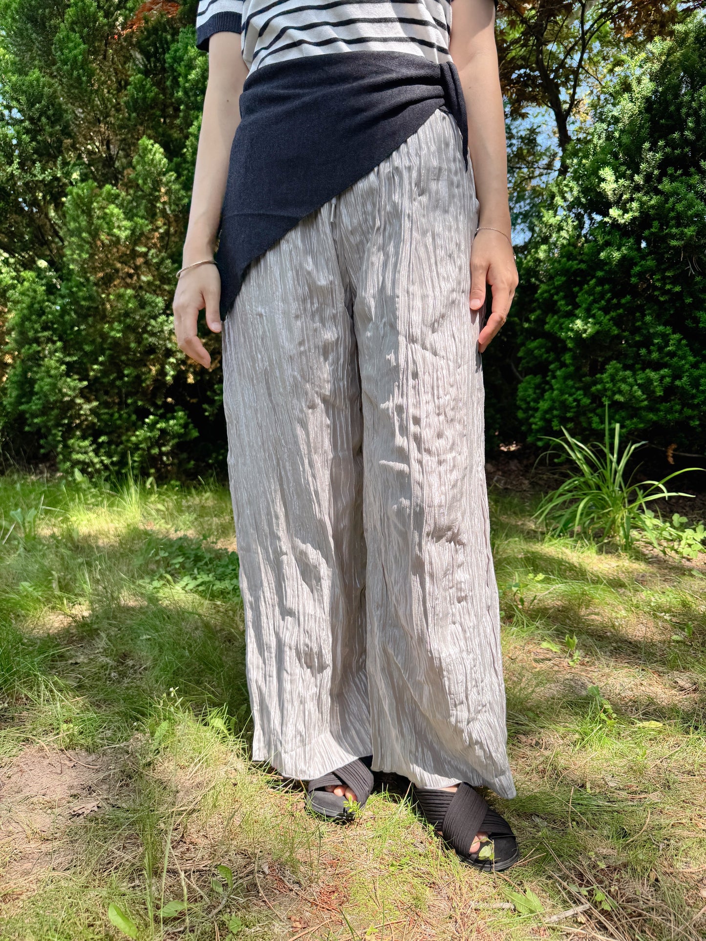 Wrinkle Pants (ivory, gray, black)