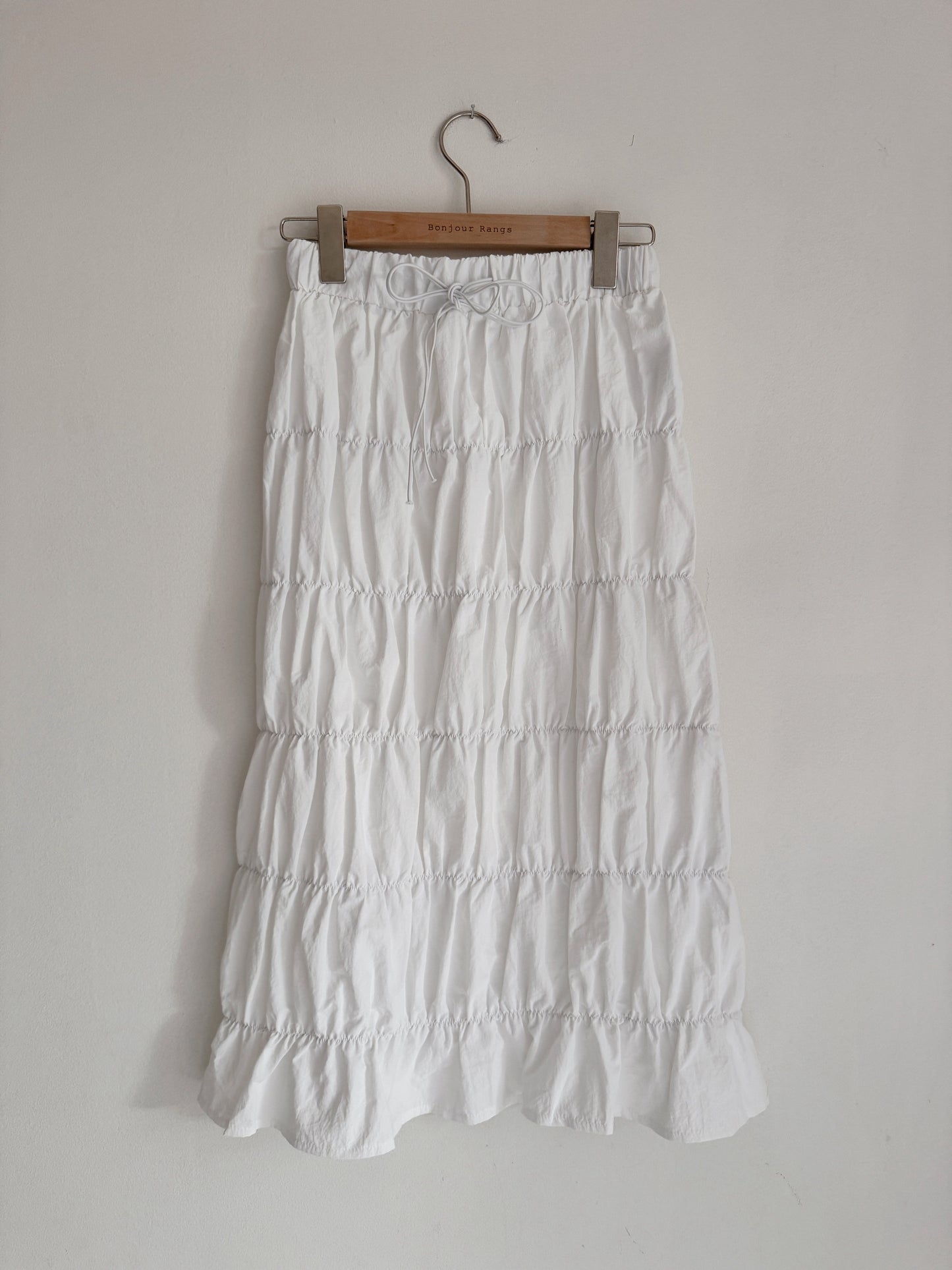 Bubble shirring sk (white, black)