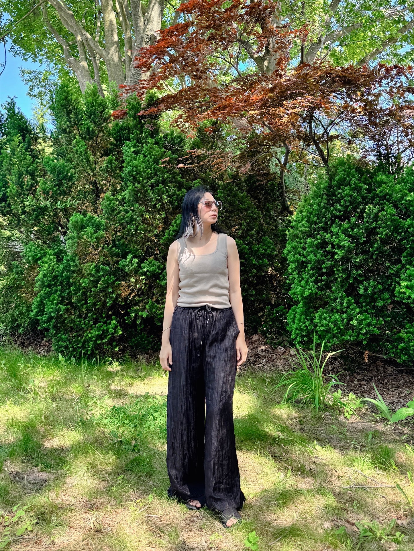 Wrinkle Pants (ivory, gray, black)