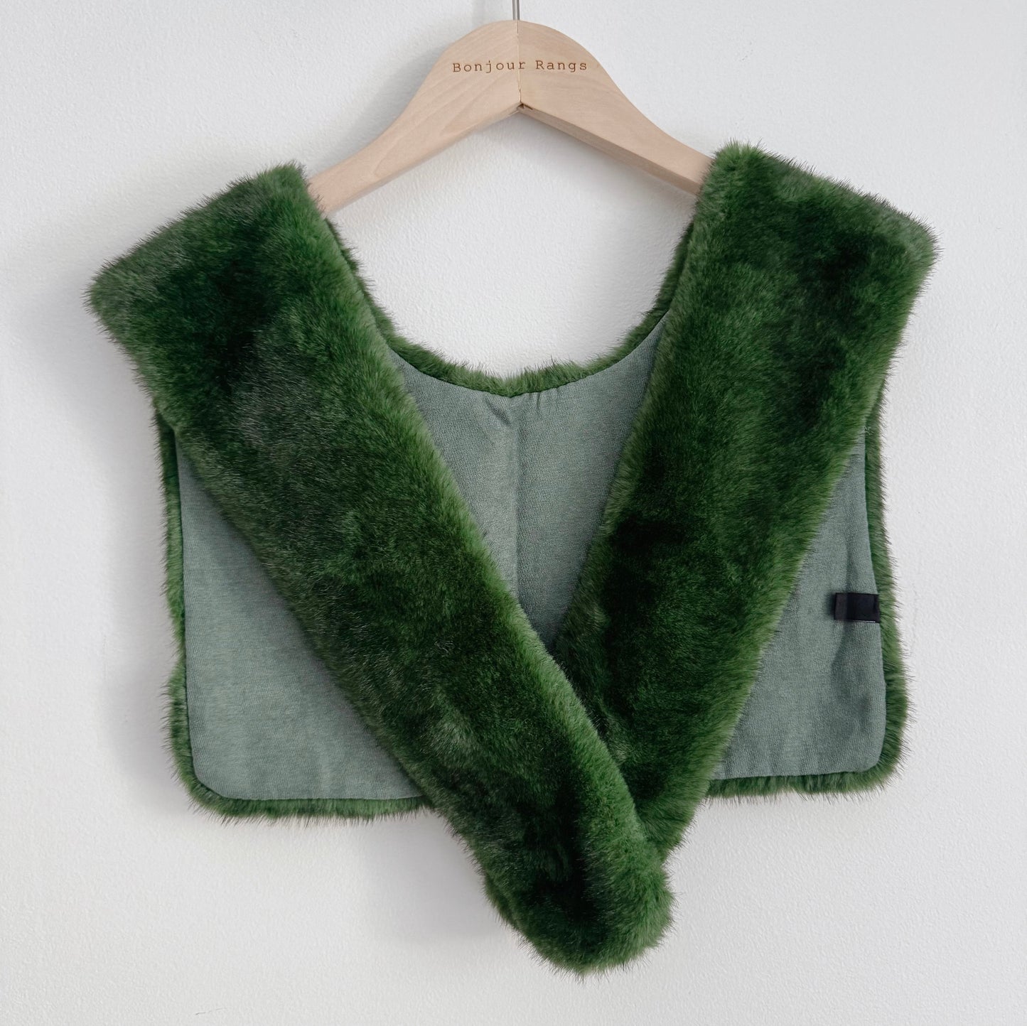 Mink shawl muffler (cream, brown, green)