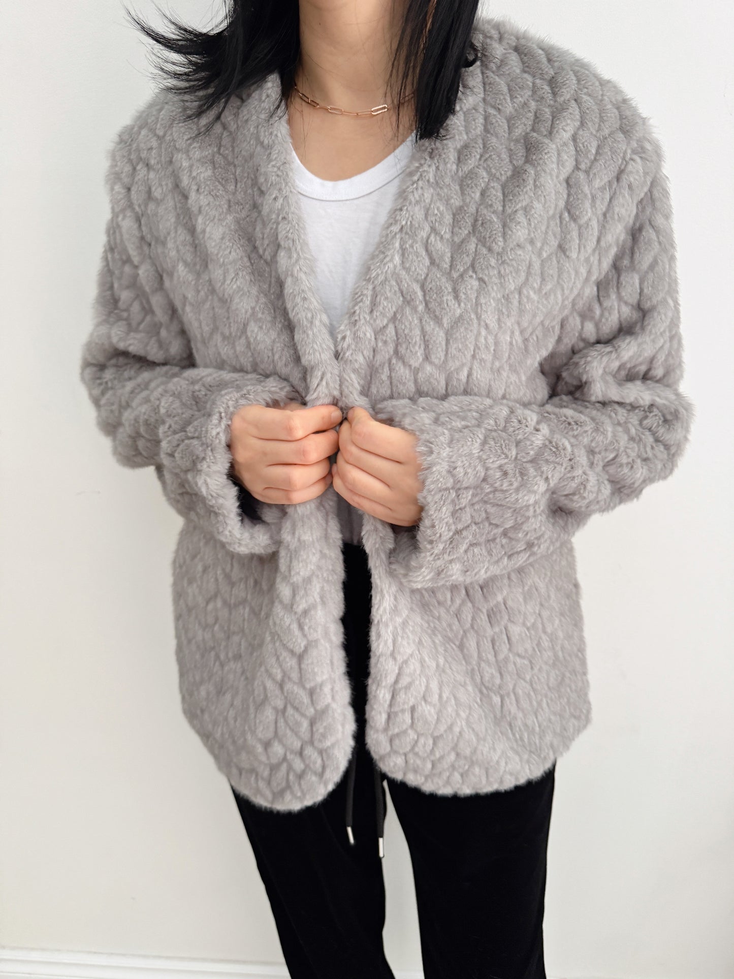 Misty mood faux fur jacket ( ivory, gray, brown)