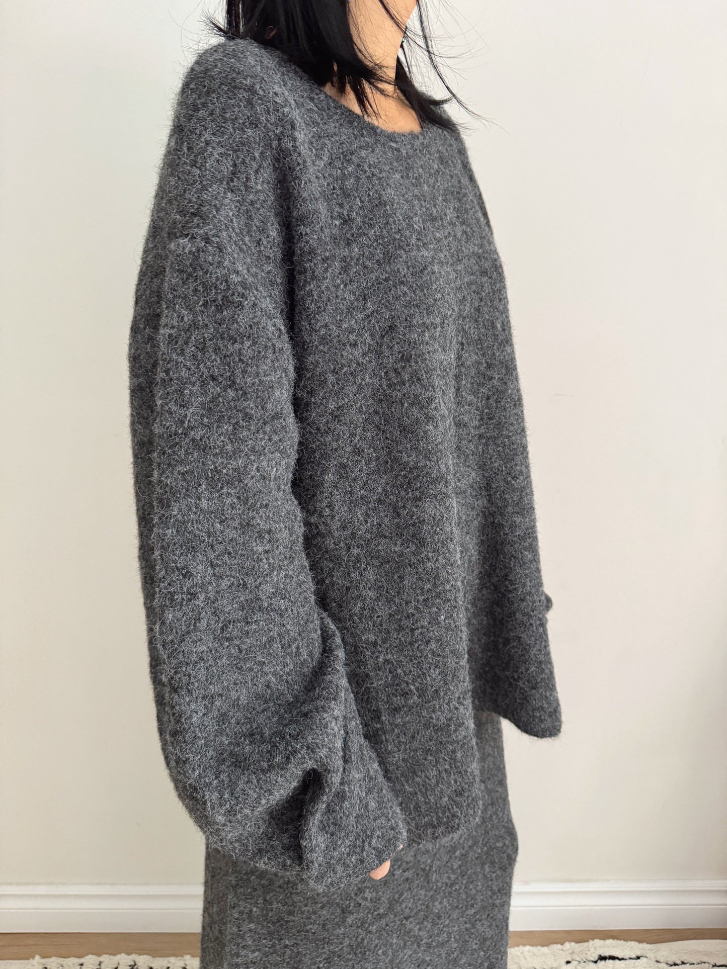 Button Knit Two Piece Sets(brown, grey)