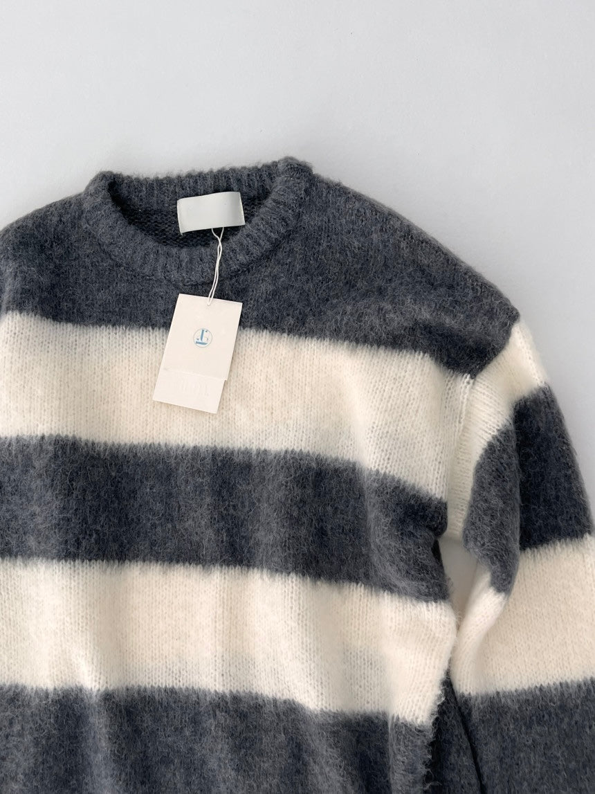 Striped knit (pink,gray)