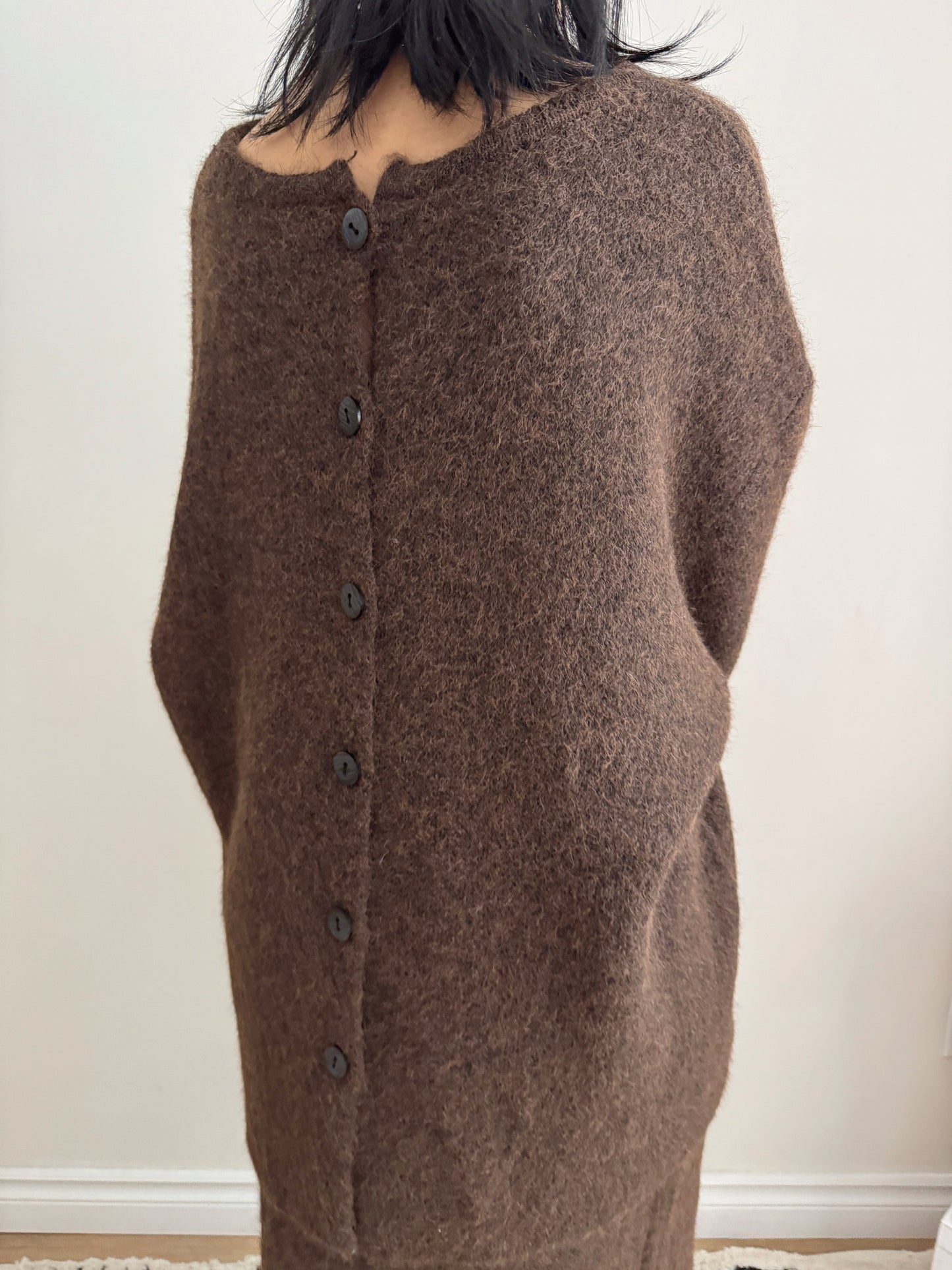 Button Knit Two Piece Sets(brown, grey)