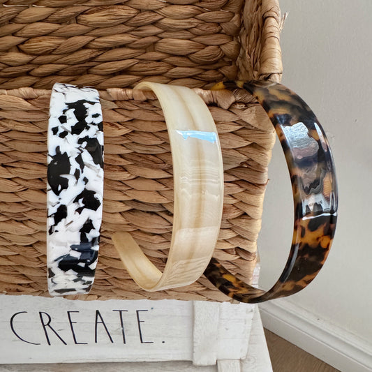 French hair band (black, brown, butter)