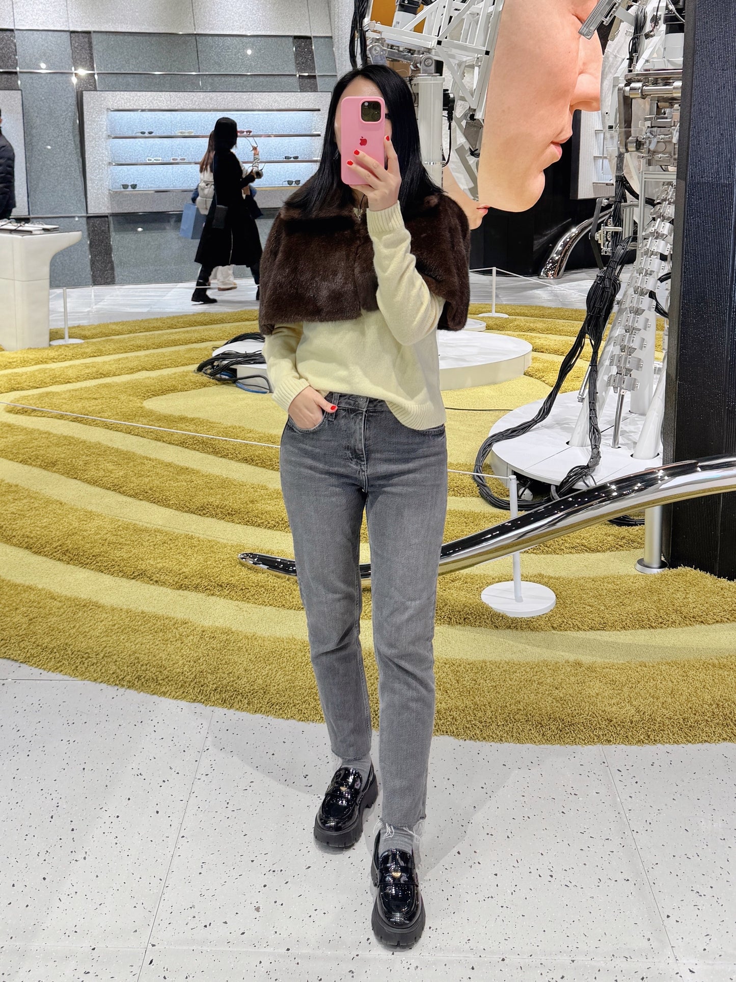 Fur Cape (gray, brown )