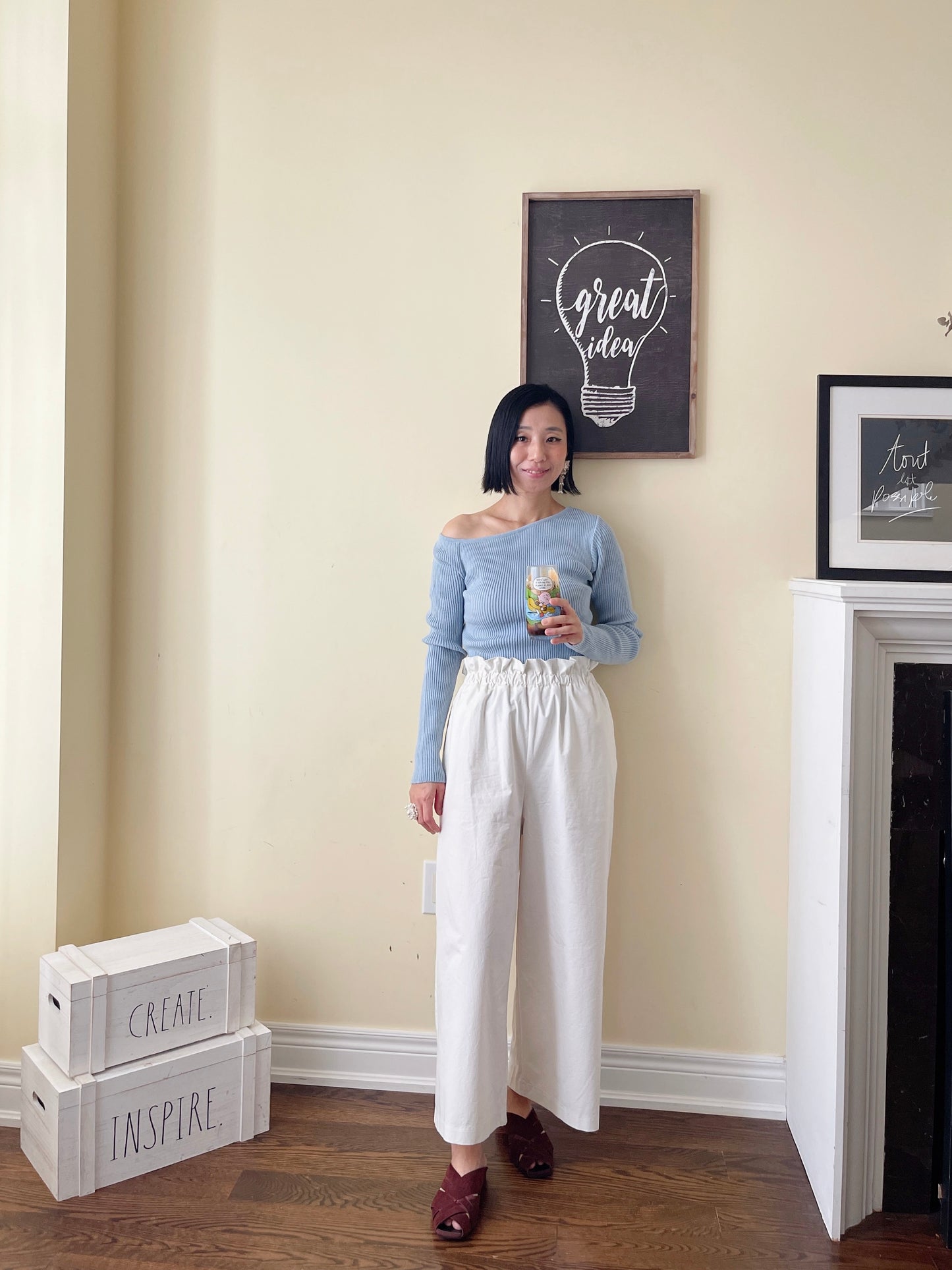 Off shoulder knit (ivory, yellow,sky blue, black)