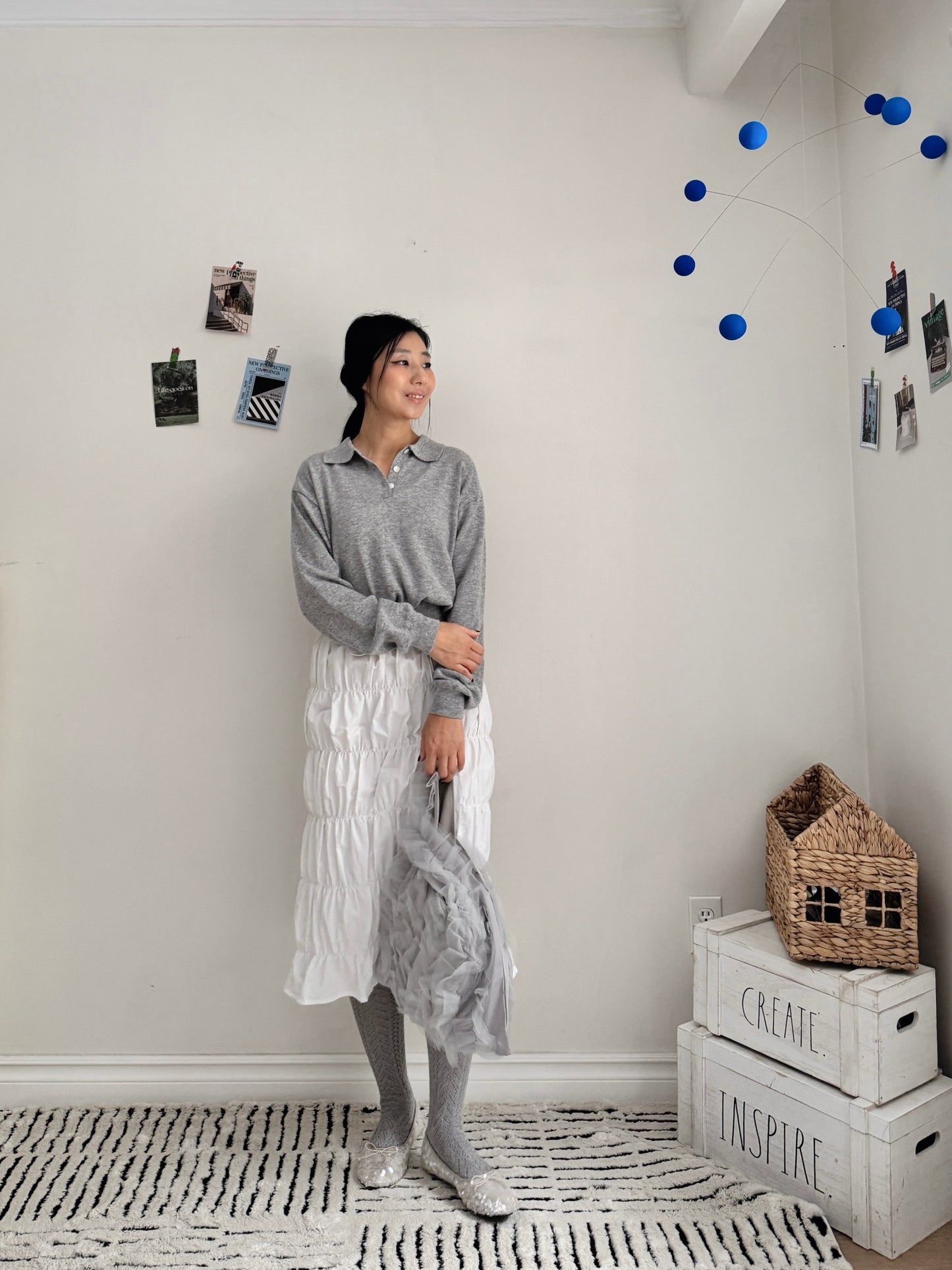 Italy collar knit (gray,yellow,pastel blue,blue)