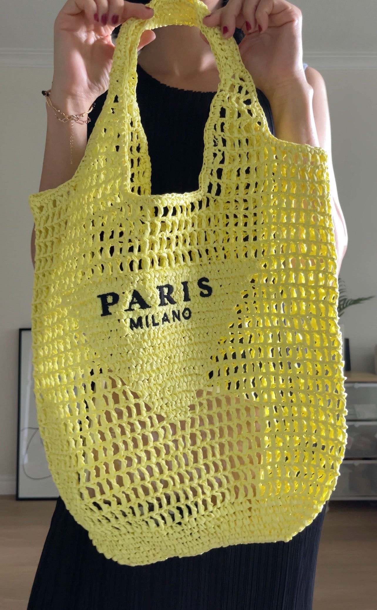 Paris beachbag (white, blue, orange, lime, beige, black)