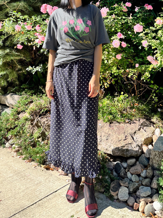 Dot frill skirt
