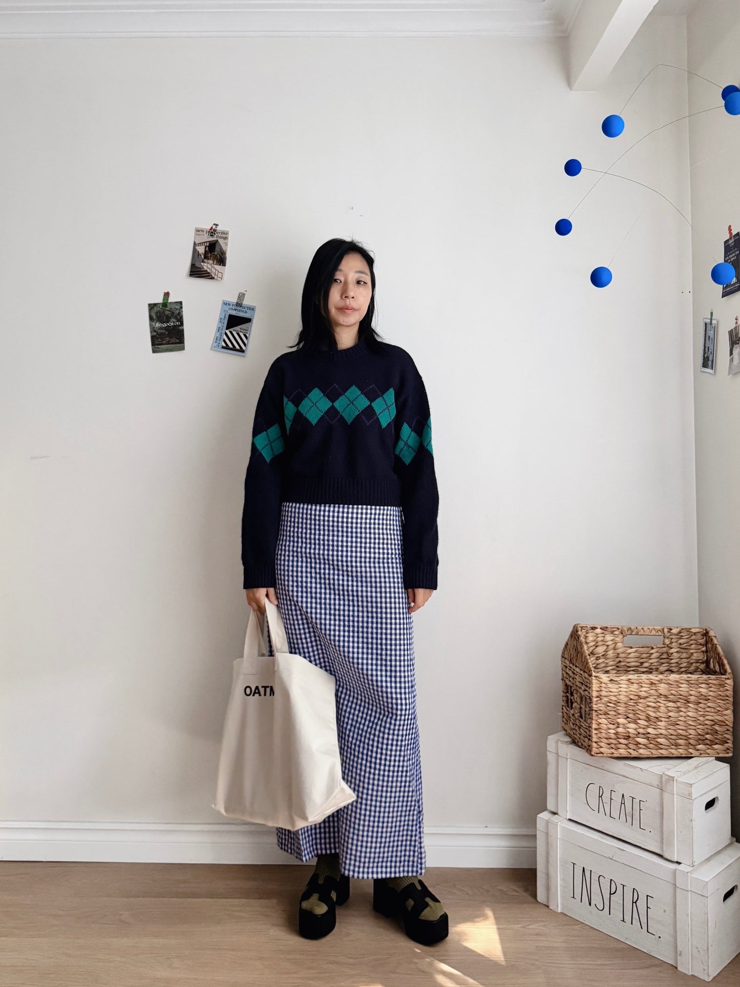 Gingham Check max skirt