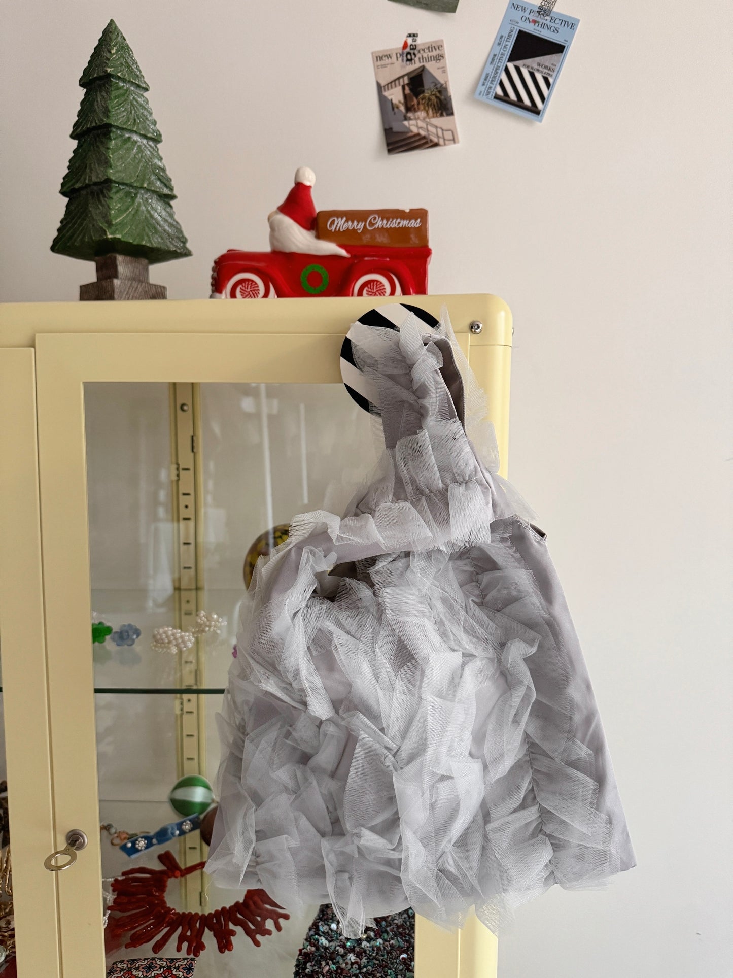 lace tote bag  (ivory,gray,black)