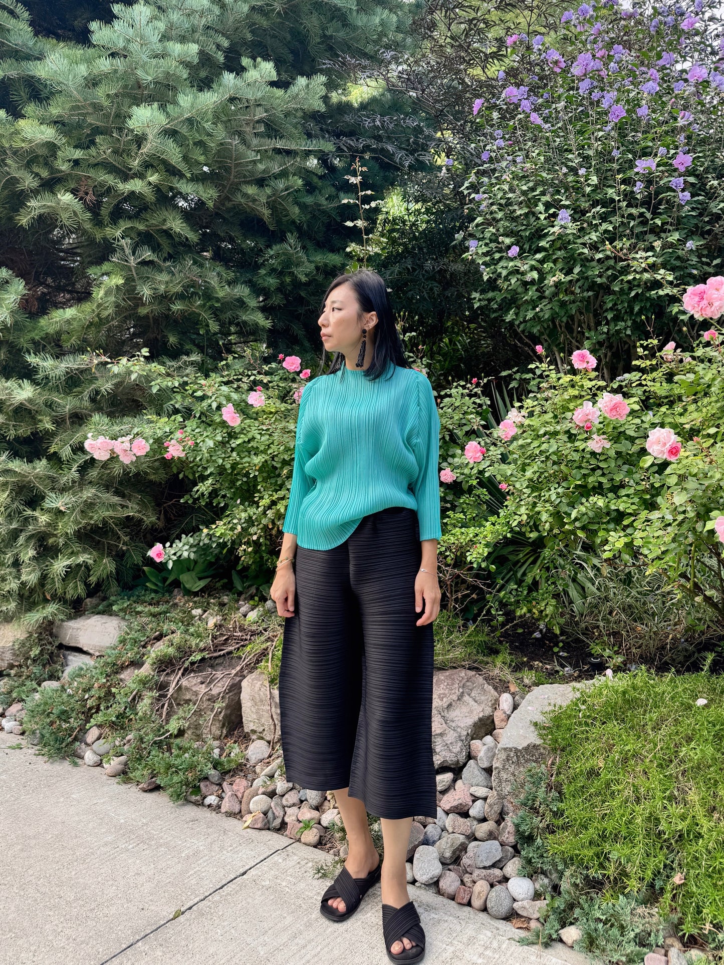 Pleated Dolman Top(camel, mint)
