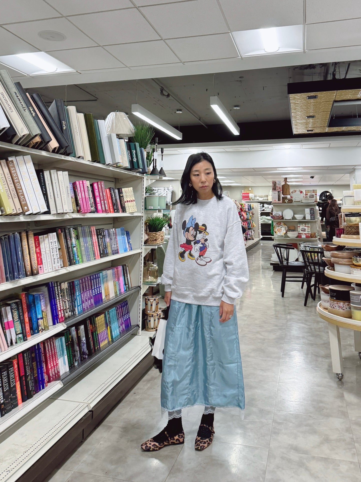 Satin lace skirt (pink, blue)