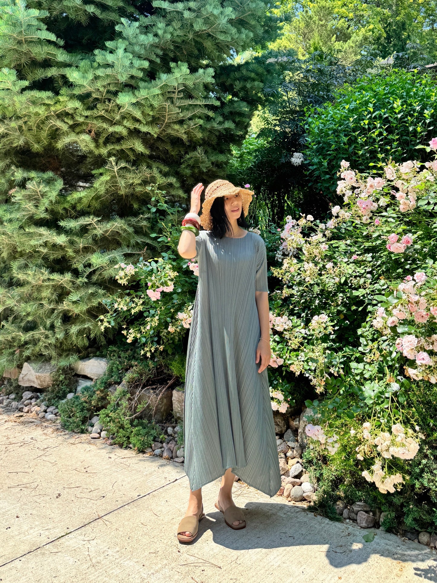 Pleats A-line Dress