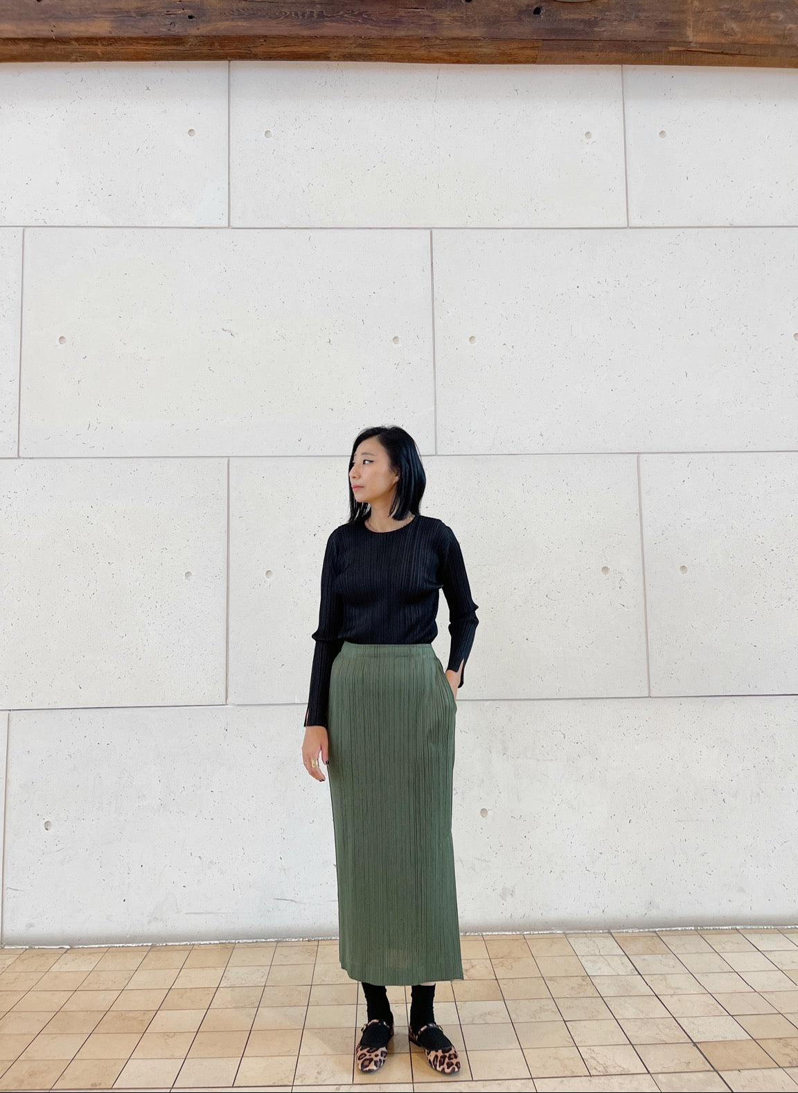 Basic long skirts (khaki, burgundy)