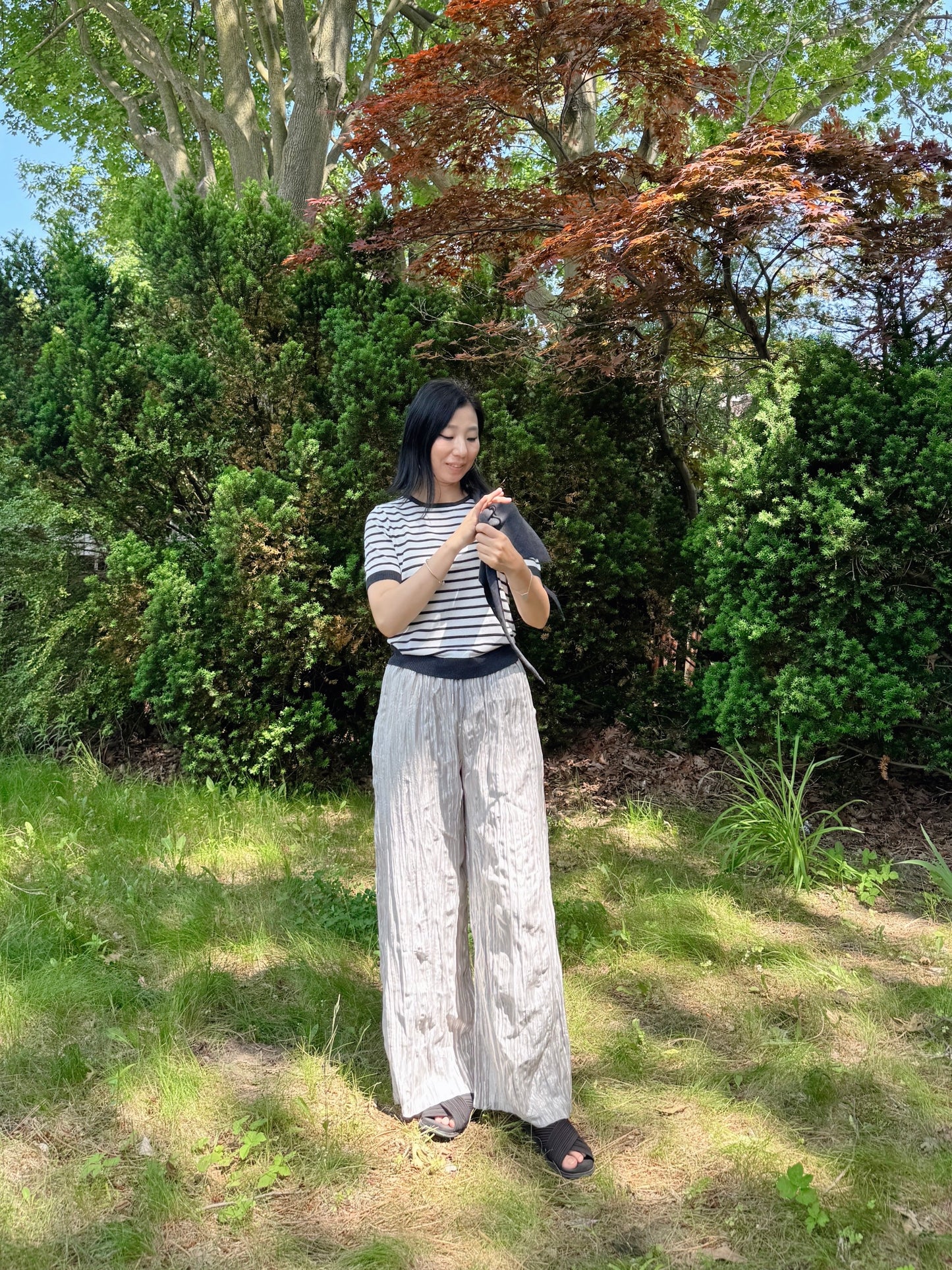 Wrinkle Pants (ivory, gray, black)