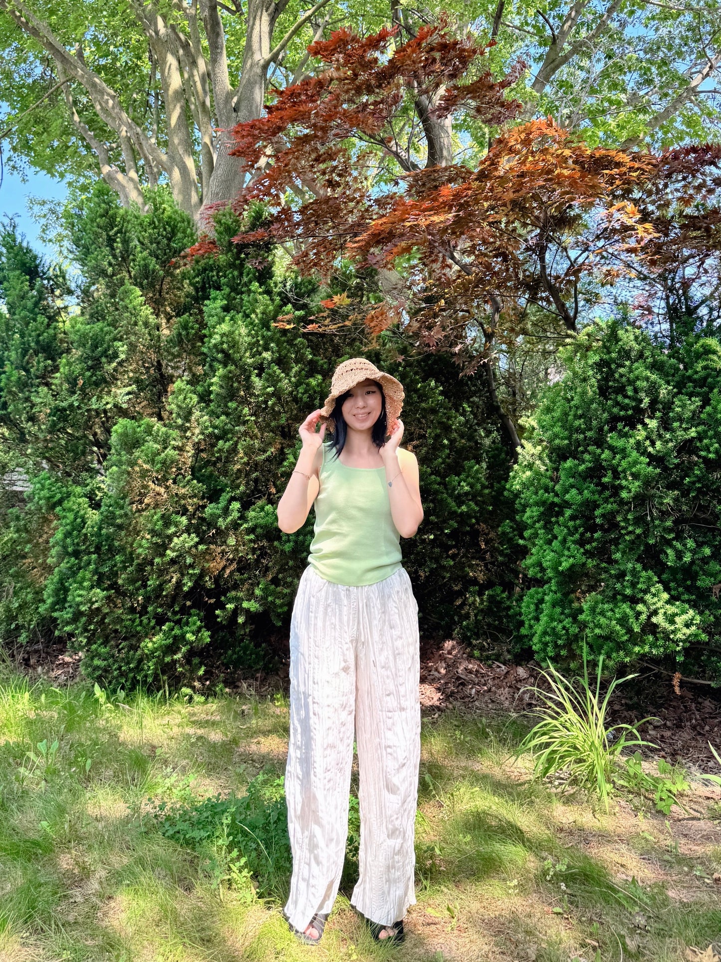 Wrinkle Pants (ivory, gray, black)
