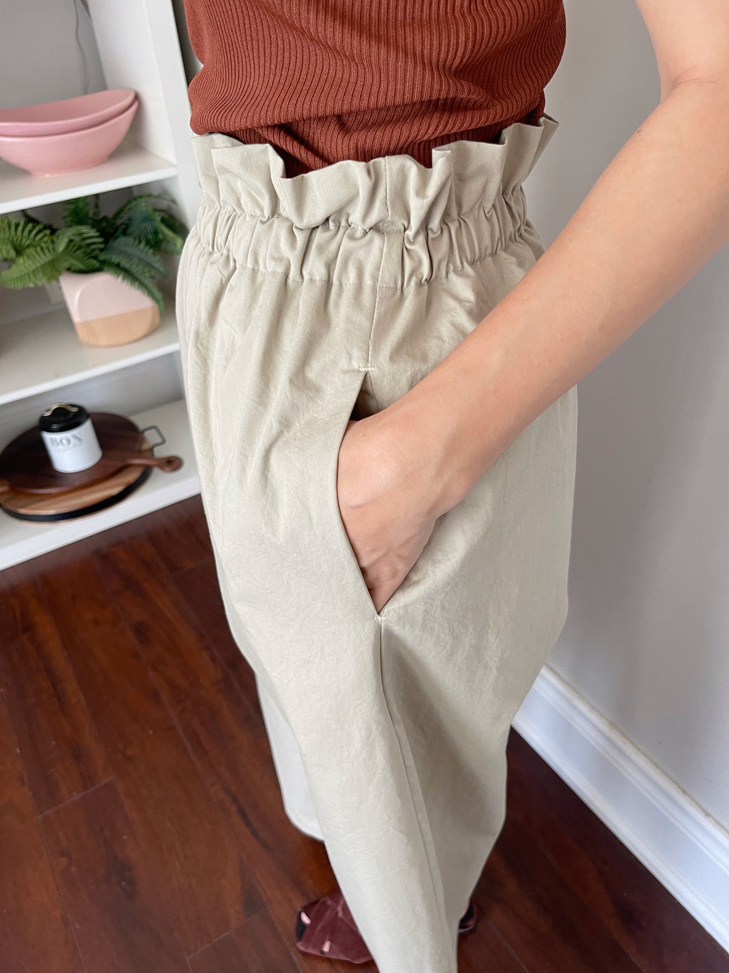 Nua banding pants ( khaki, white, black)