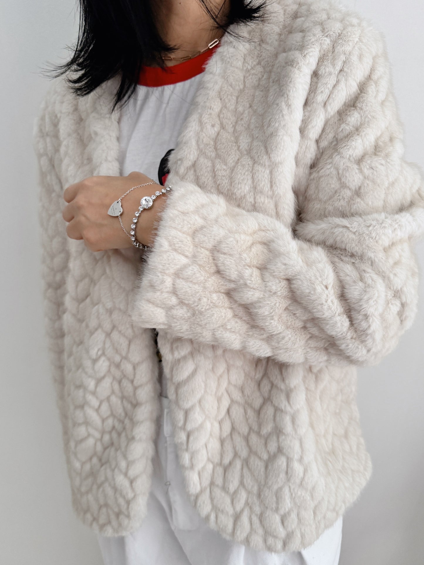 Misty mood faux fur jacket ( ivory, gray, brown)