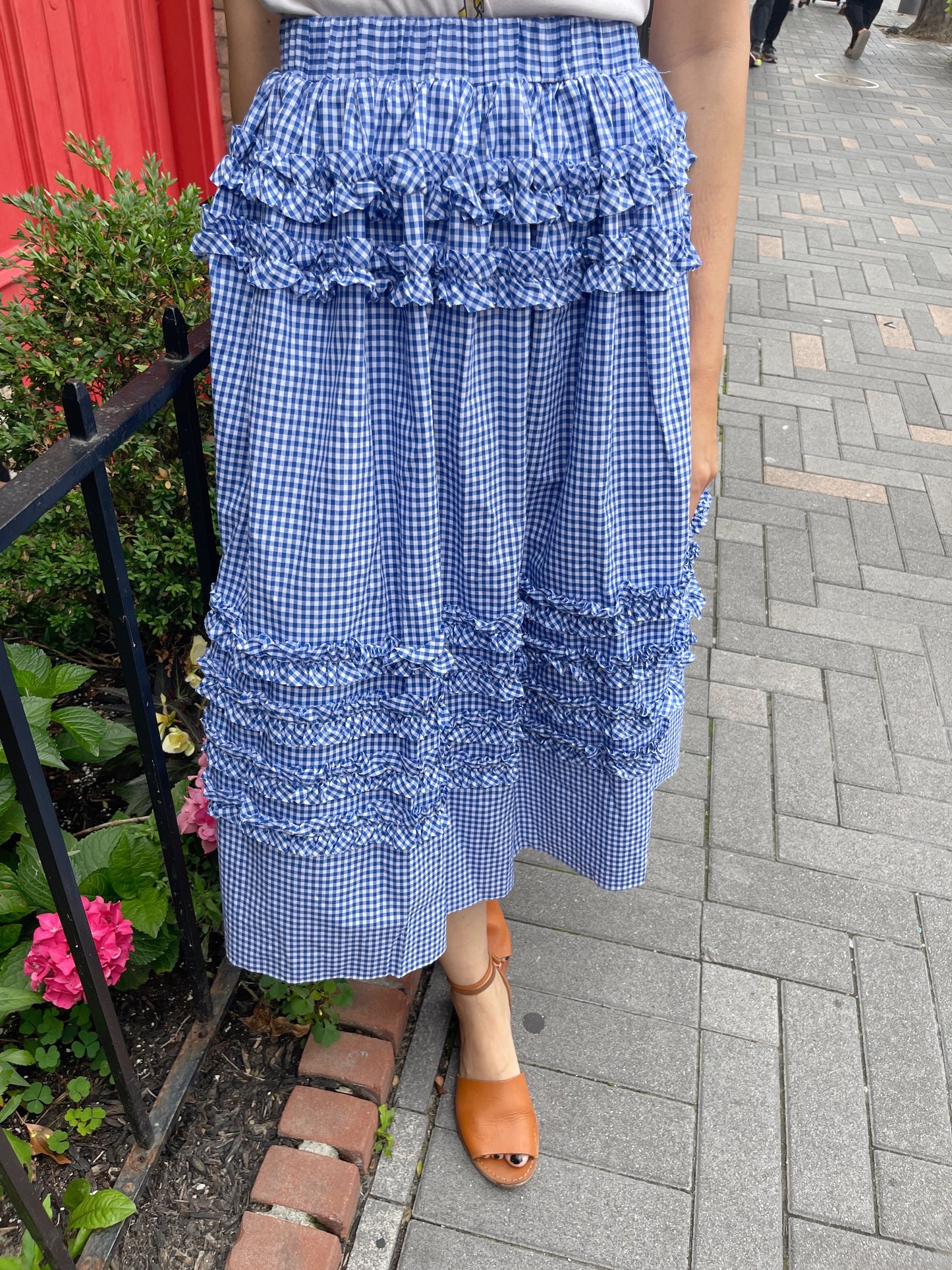 Ruffle skirt (blue,white)