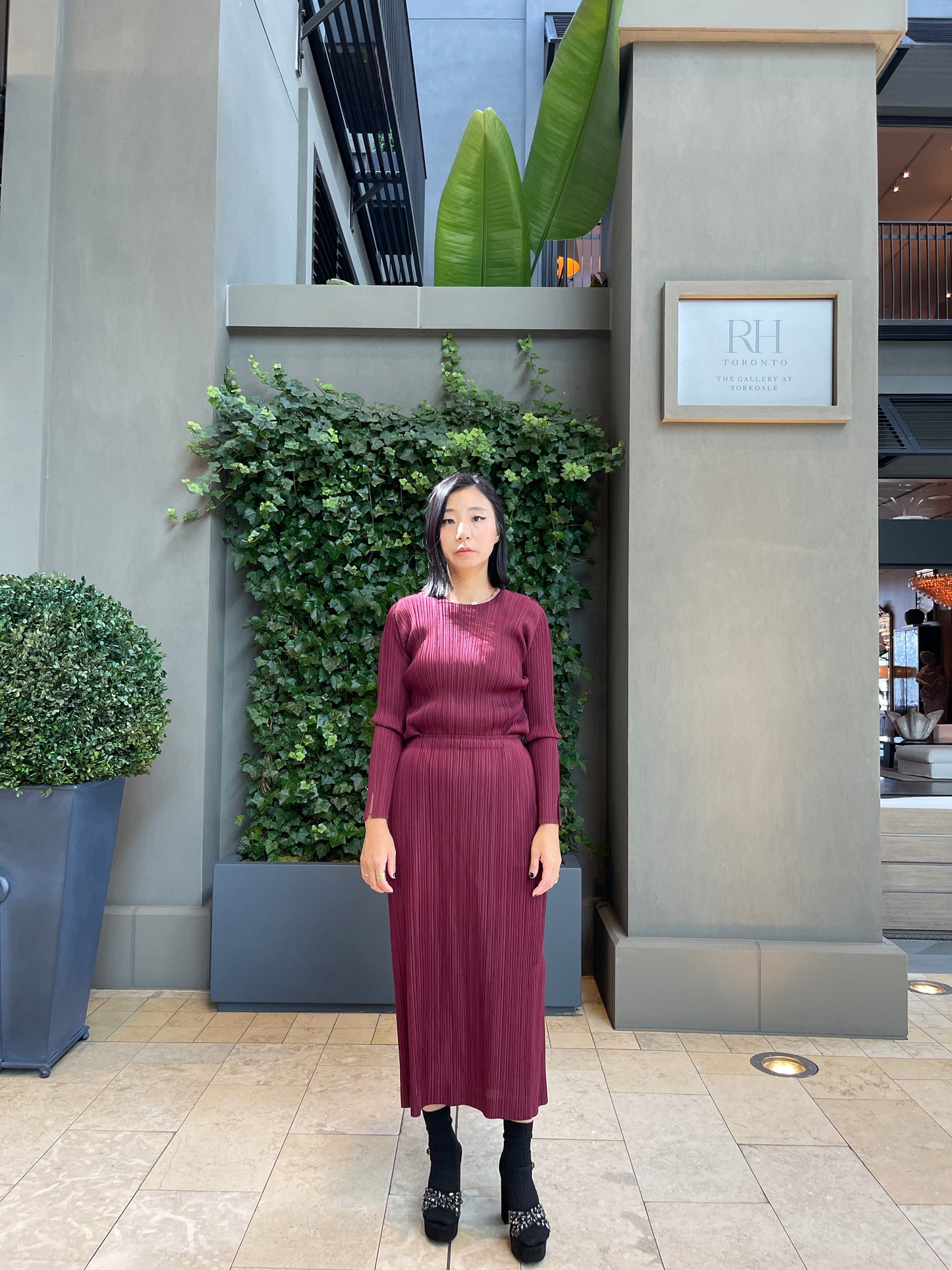 Basic long skirts (khaki, burgundy)