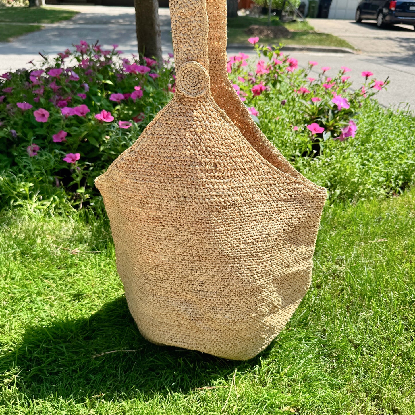 Raffia shoulder bag
