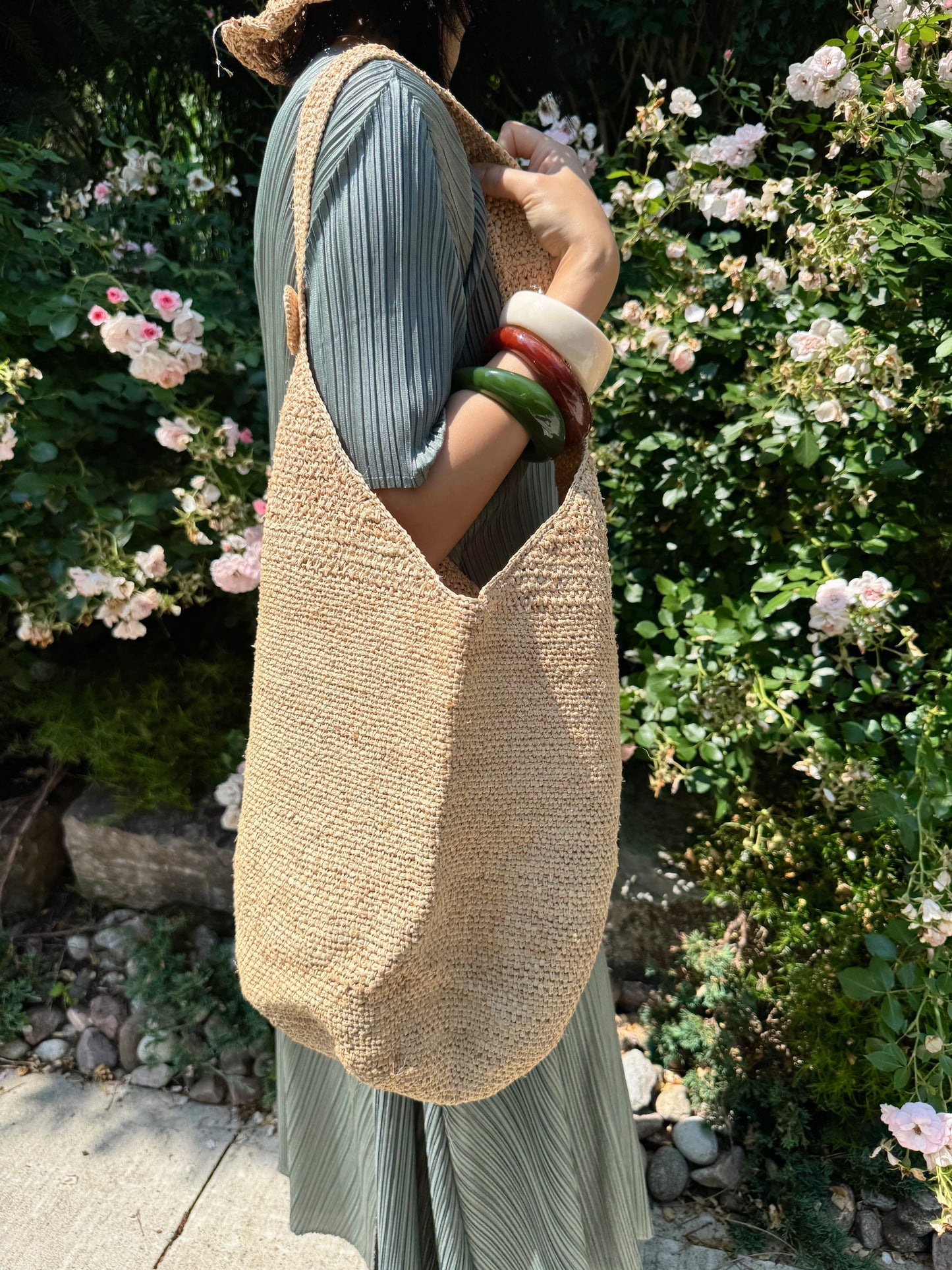 Raffia shoulder bag