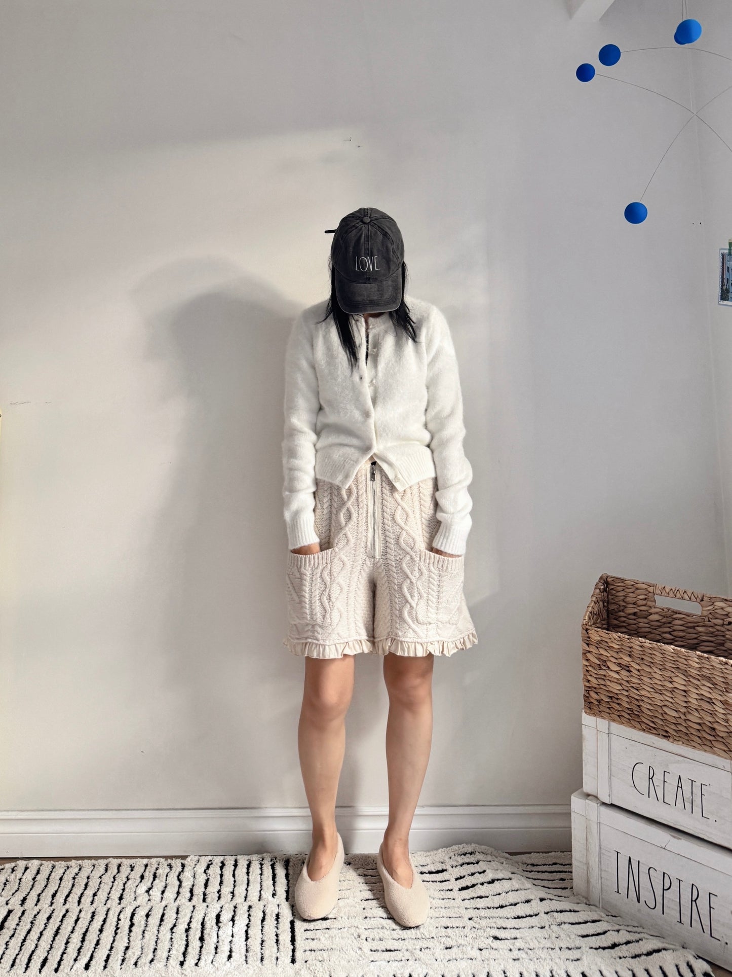 Candy Cardigan (ivory, blue)