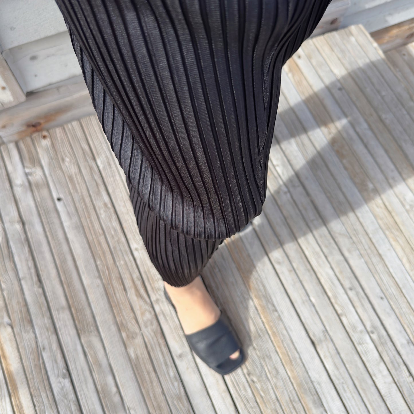 SS)Pleated baggy pants (gray,black)