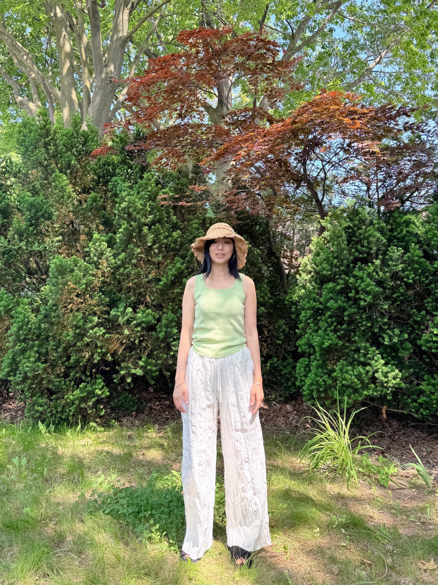 Wrinkle Pants (ivory, gray, black)