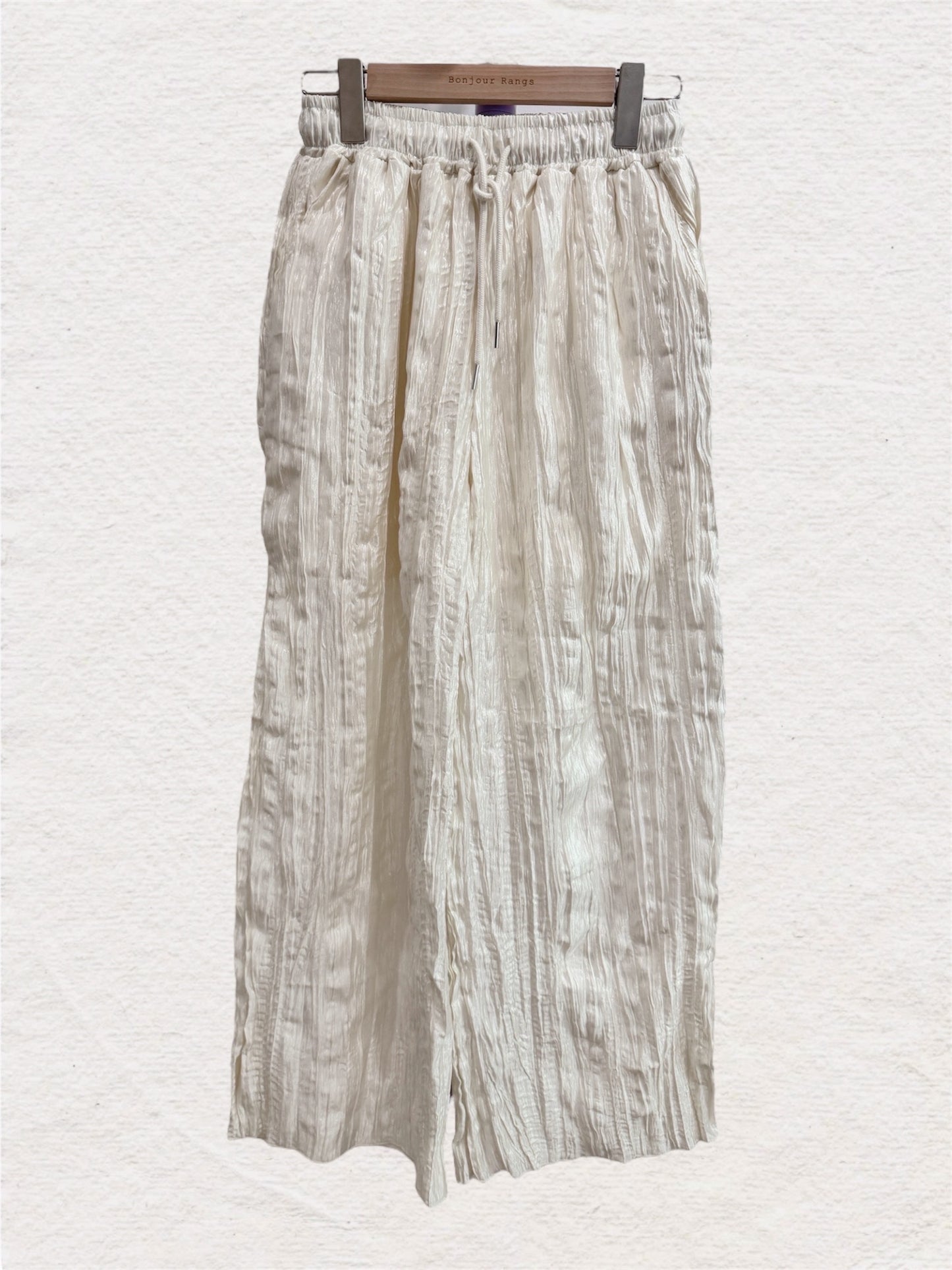 Wrinkle Pants (ivory, gray, black)