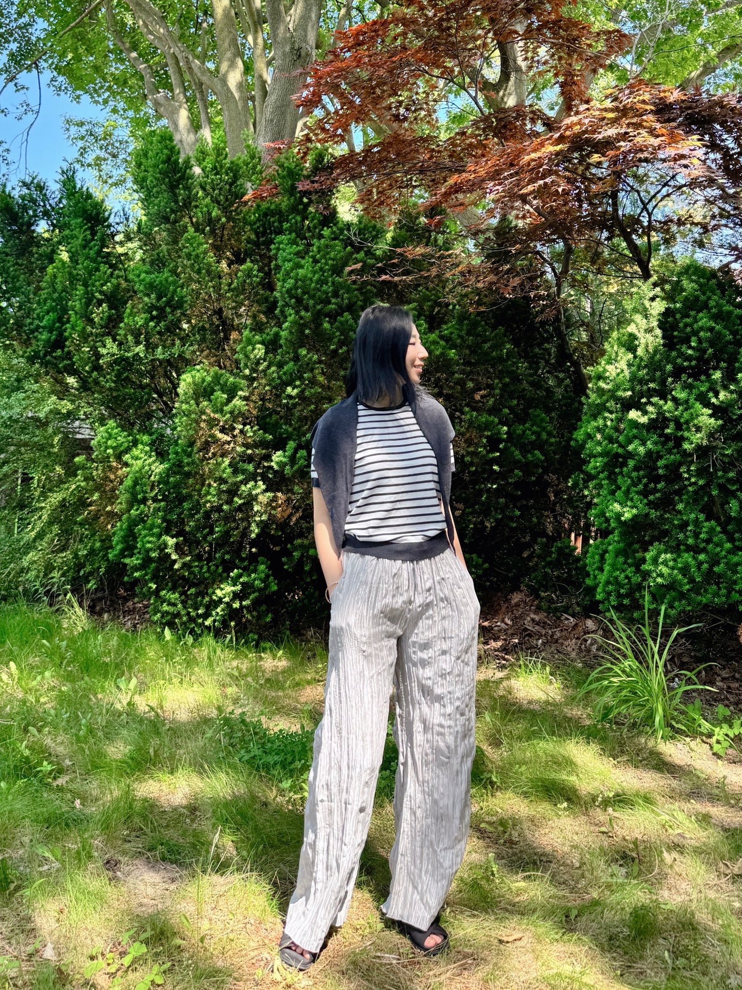 Wrinkle Pants (ivory, gray, black)