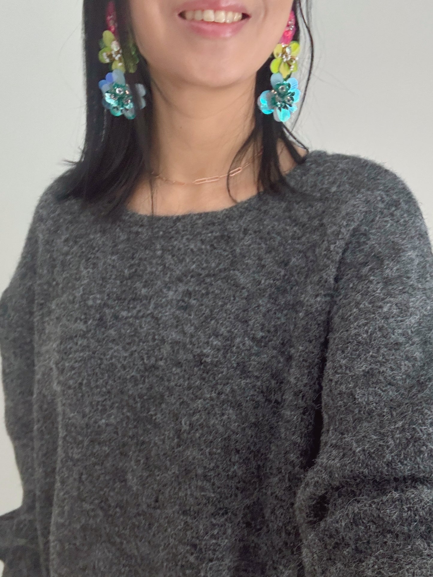 Button Knit Two Piece Sets(brown, grey)