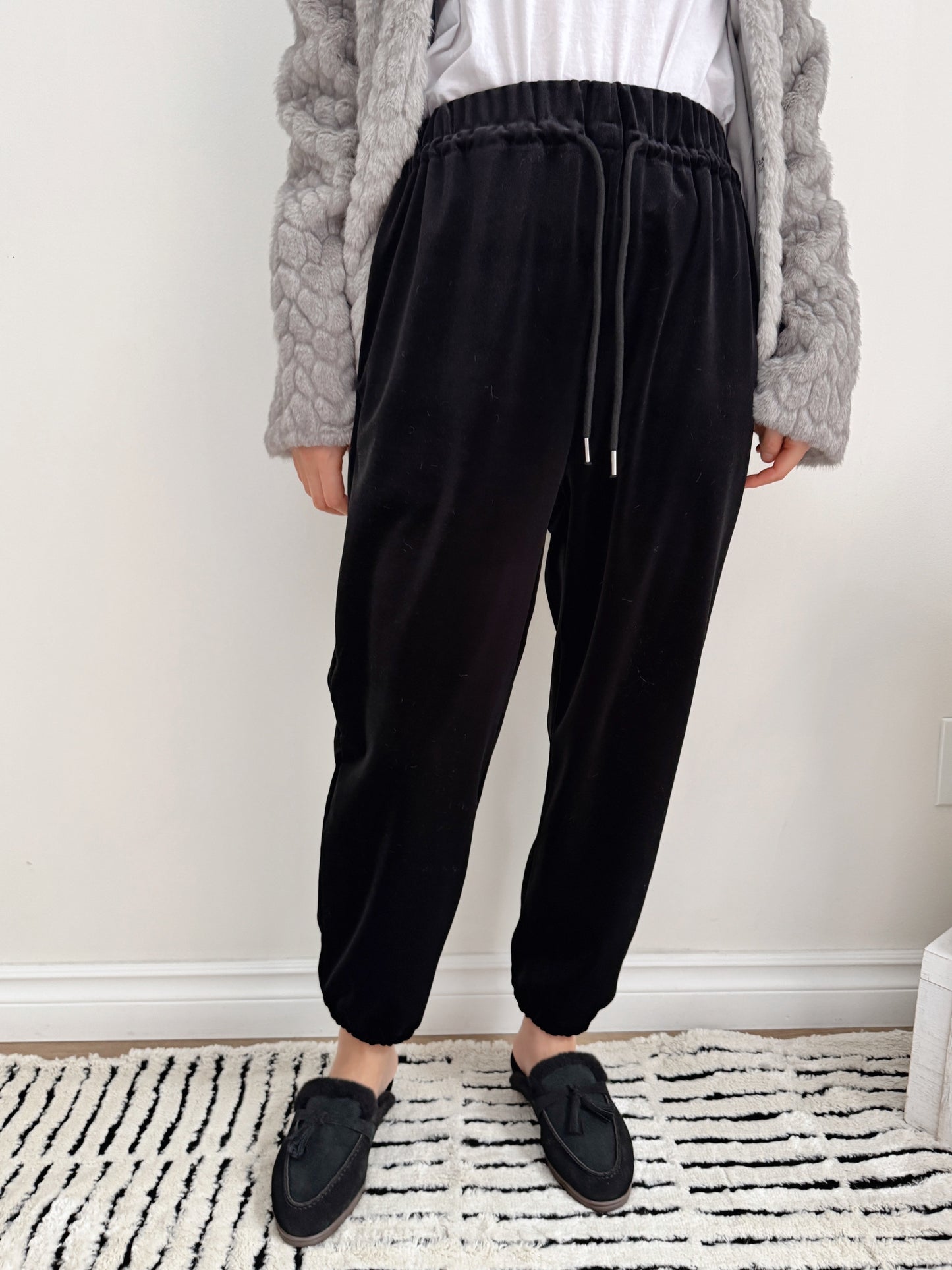 Velvet jogger pants