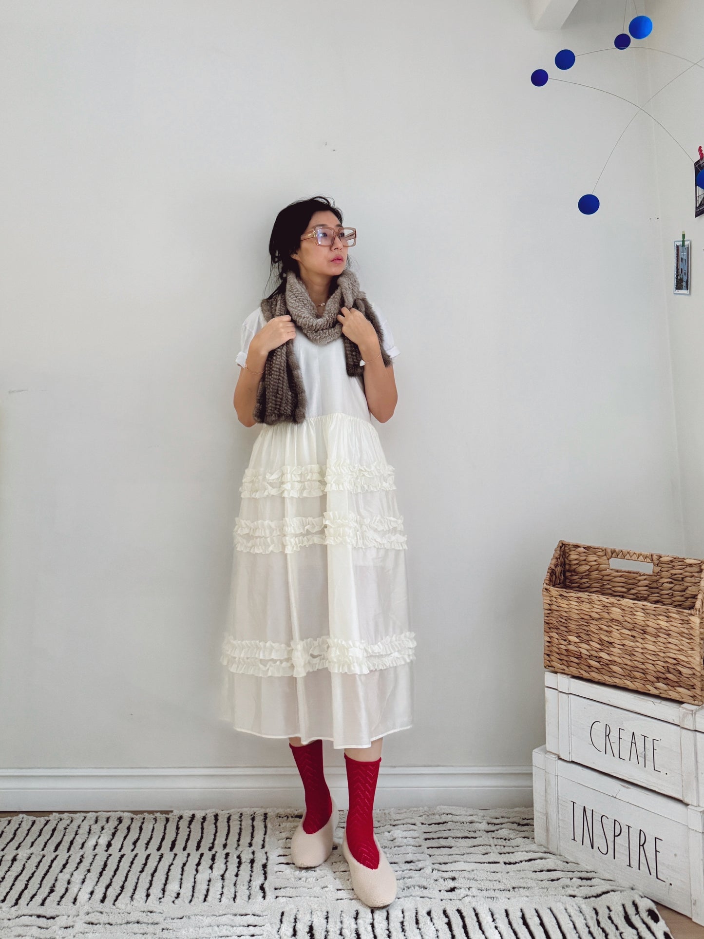 Jane dress         (ivory, mint)