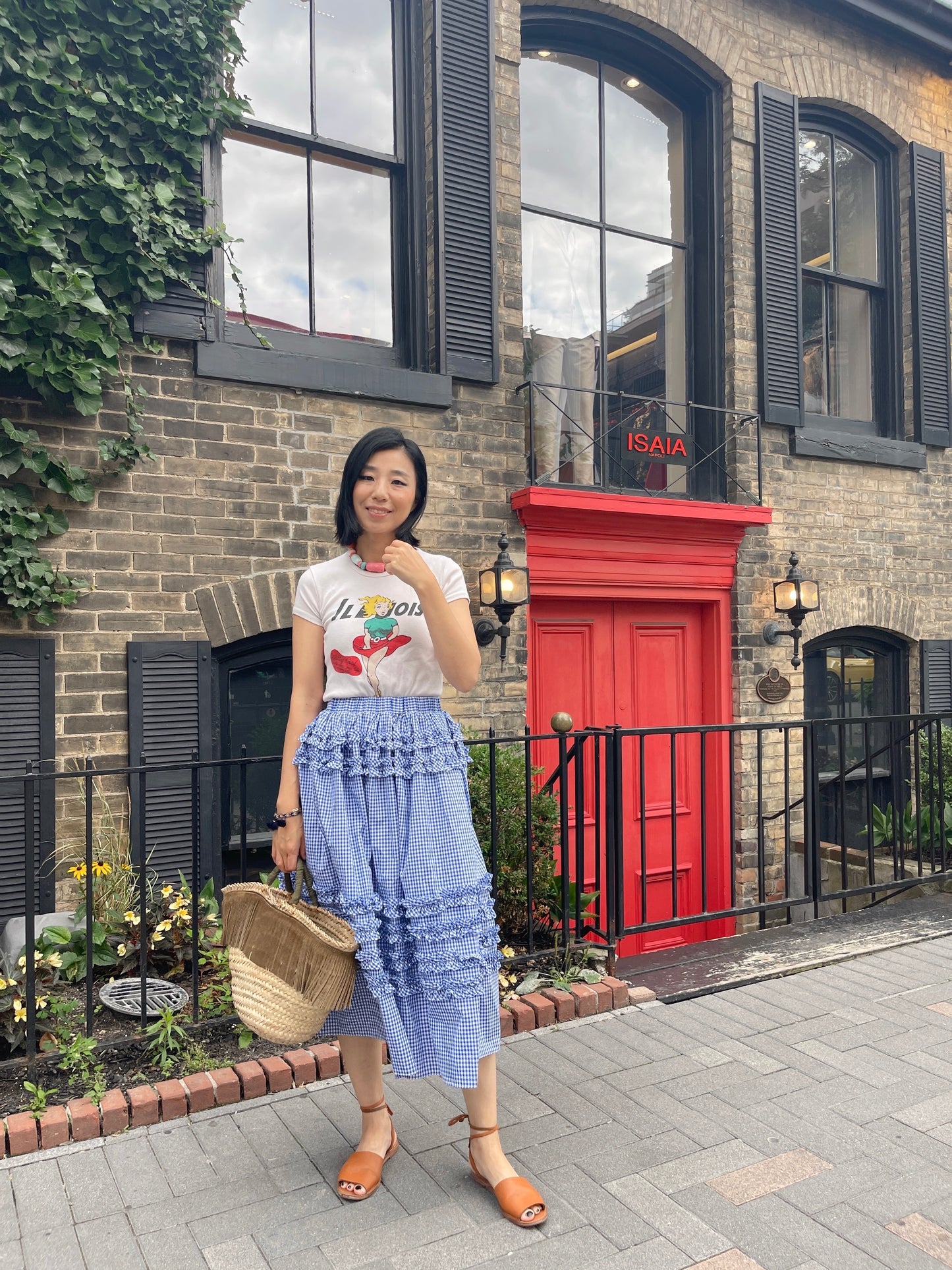 Ruffle skirt (blue,white)