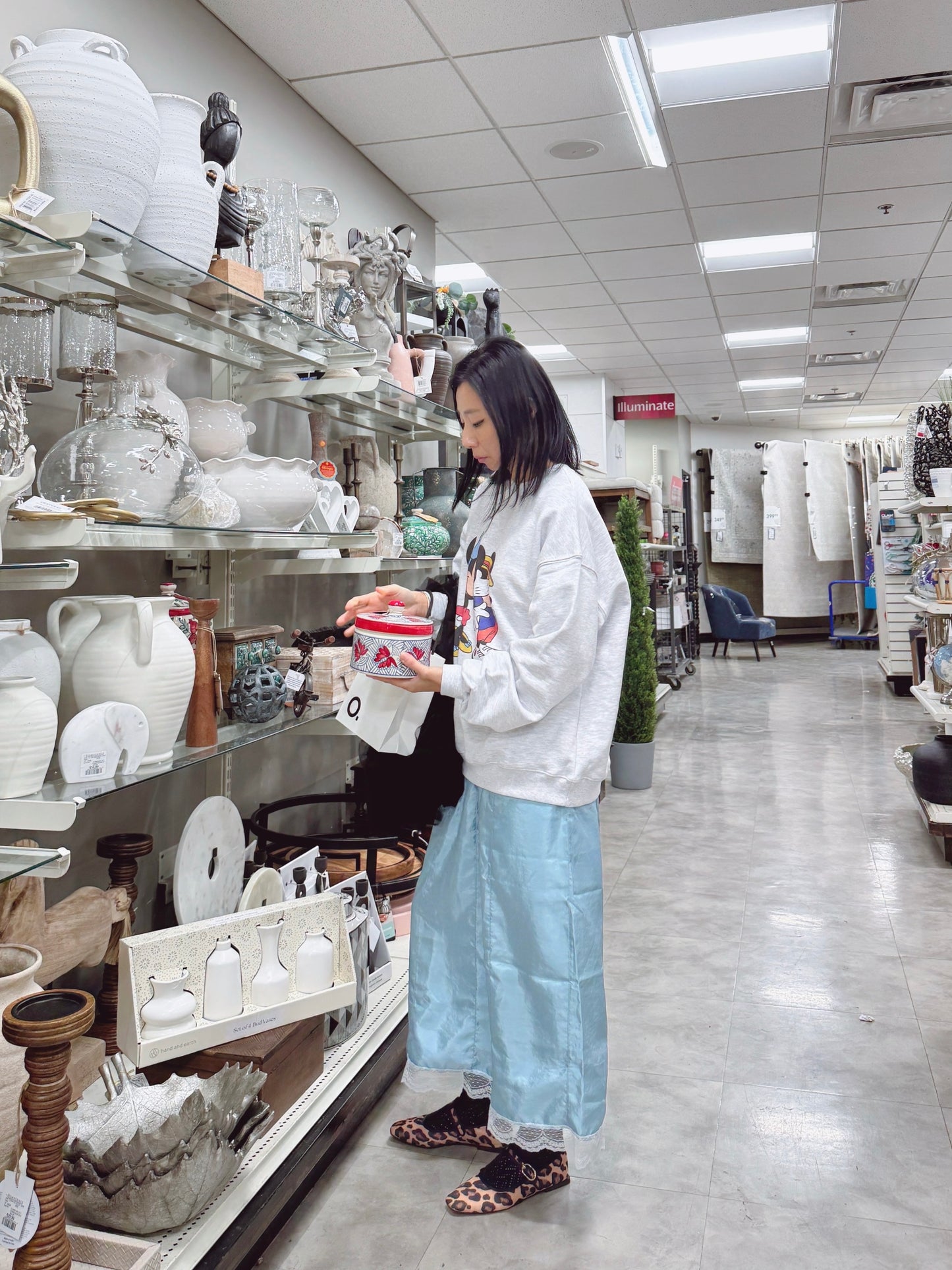 Satin lace skirt (pink, blue)