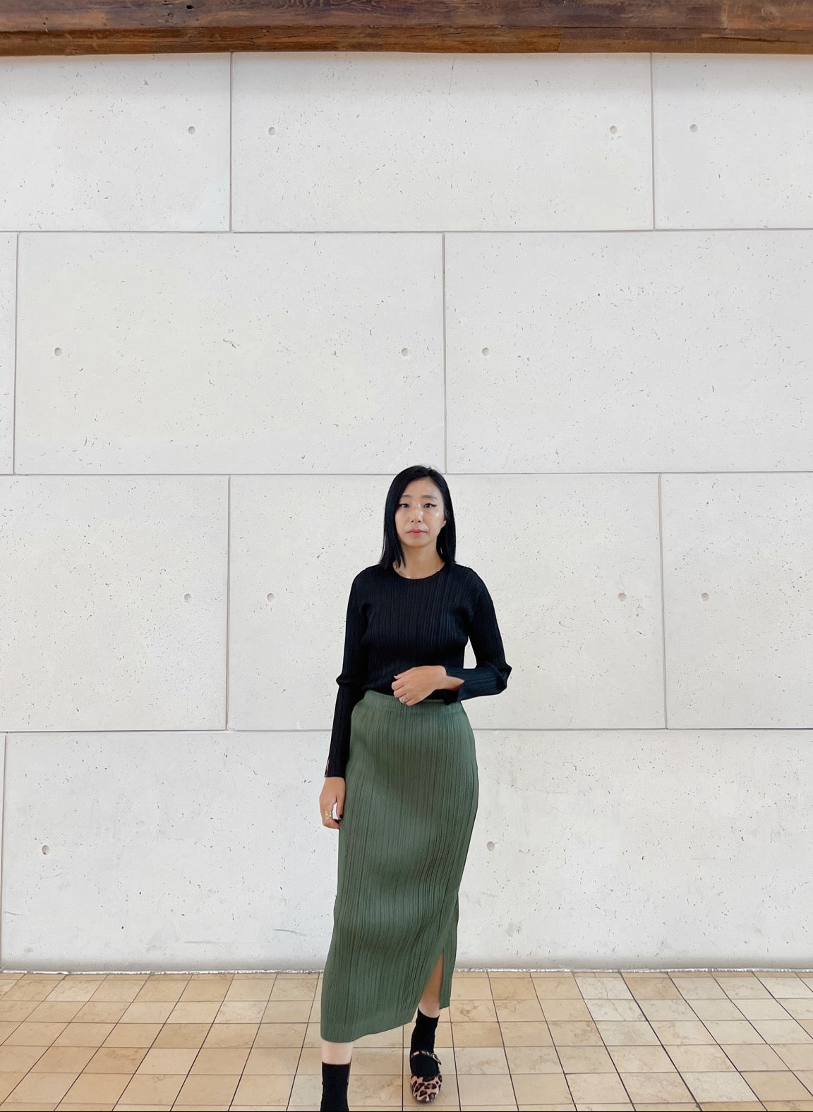 Basic long skirts (khaki, burgundy)