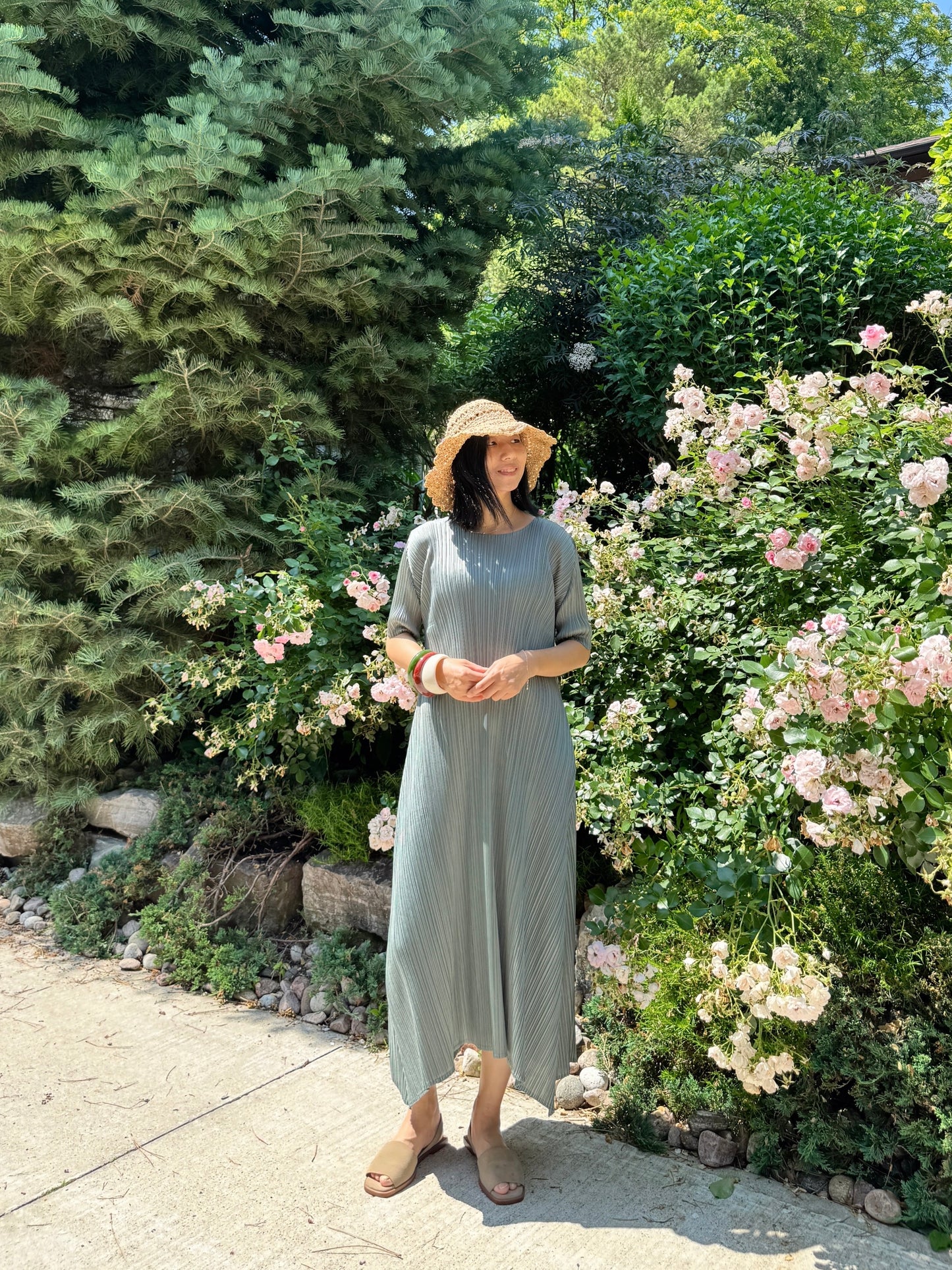 Pleats A-line Dress