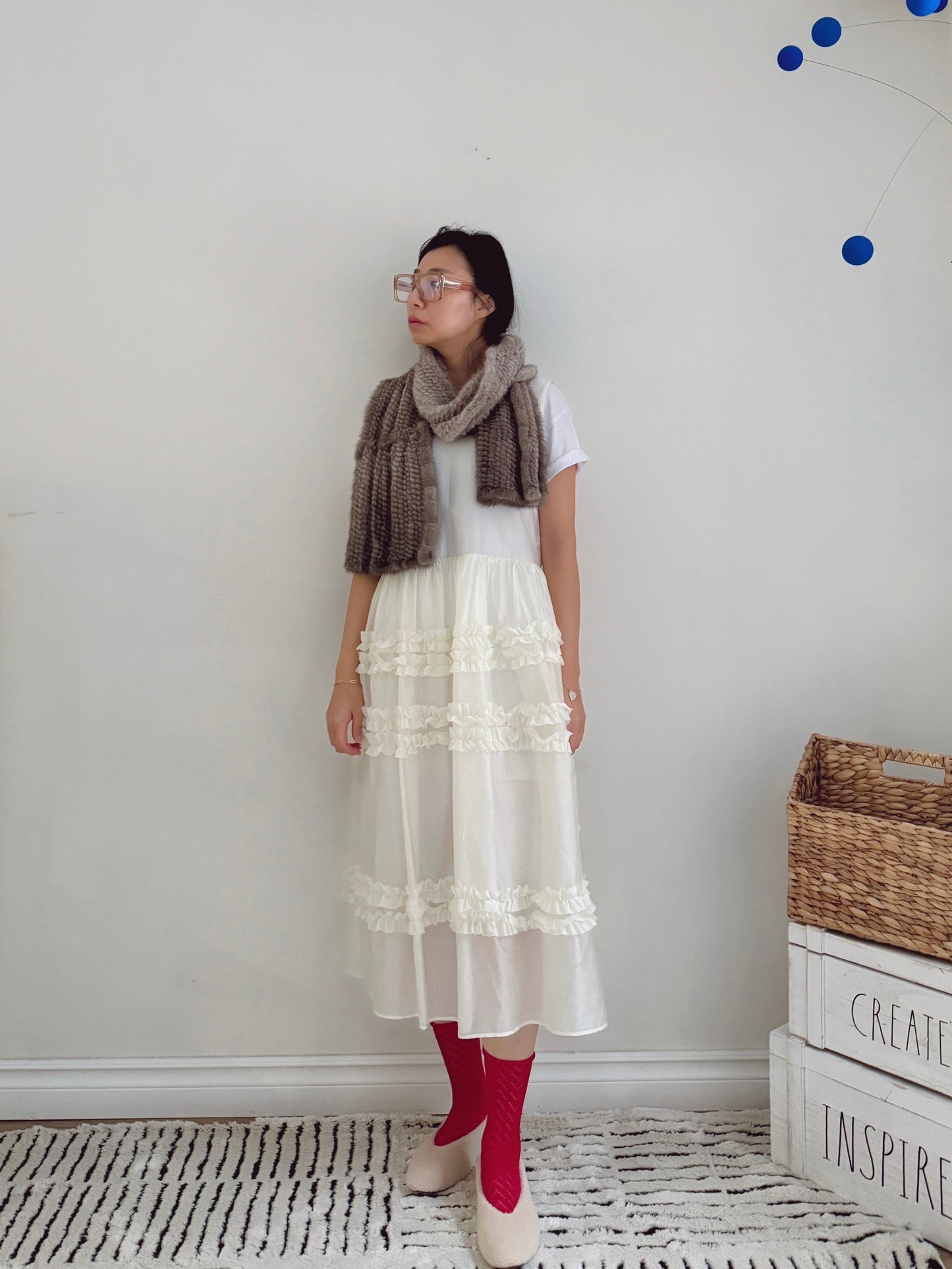 Jane dress         (ivory, mint)