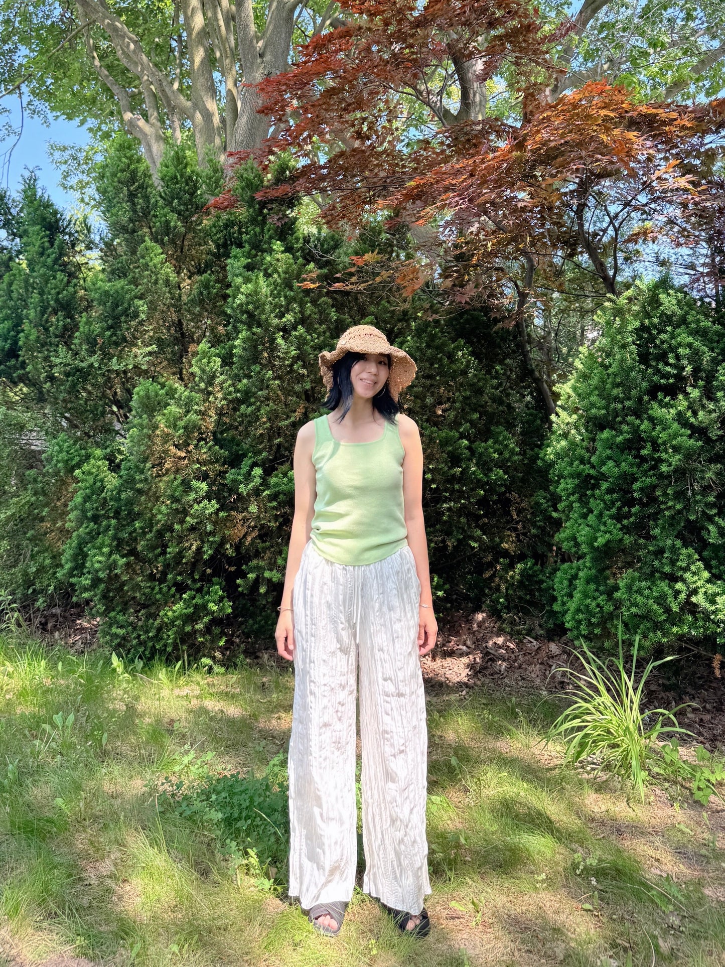 Wrinkle Pants (ivory, gray, black)
