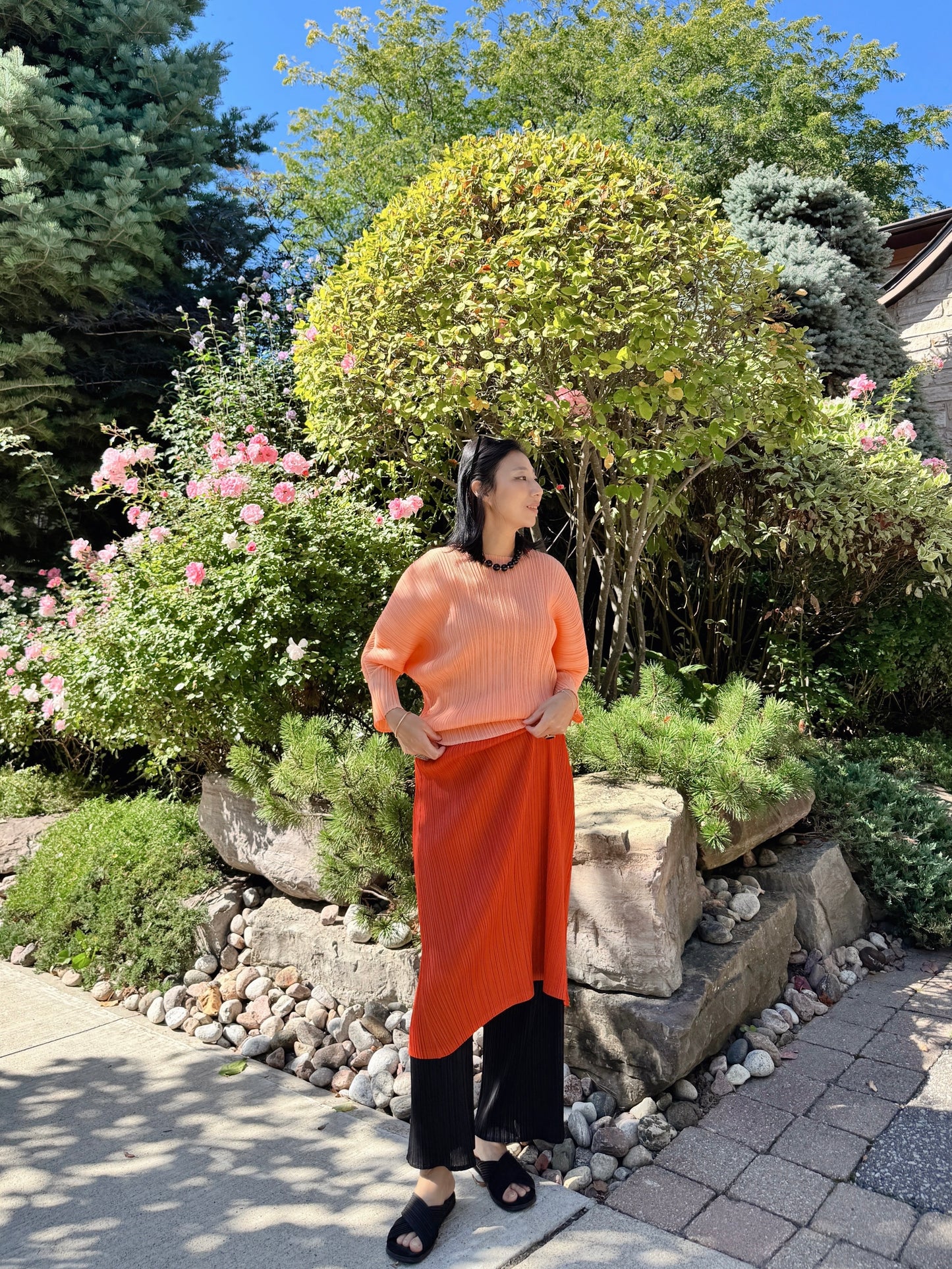 ballon sleeve top(orange, lemon, black)