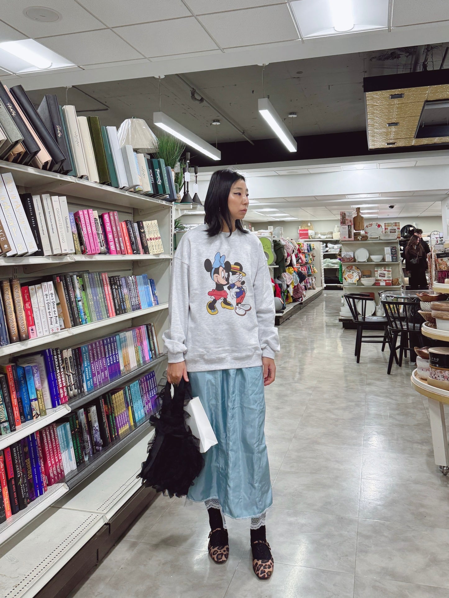 Satin lace skirt (pink, blue)