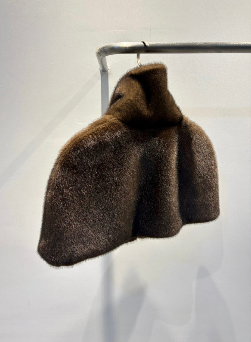 Fur Cape (gray, brown )