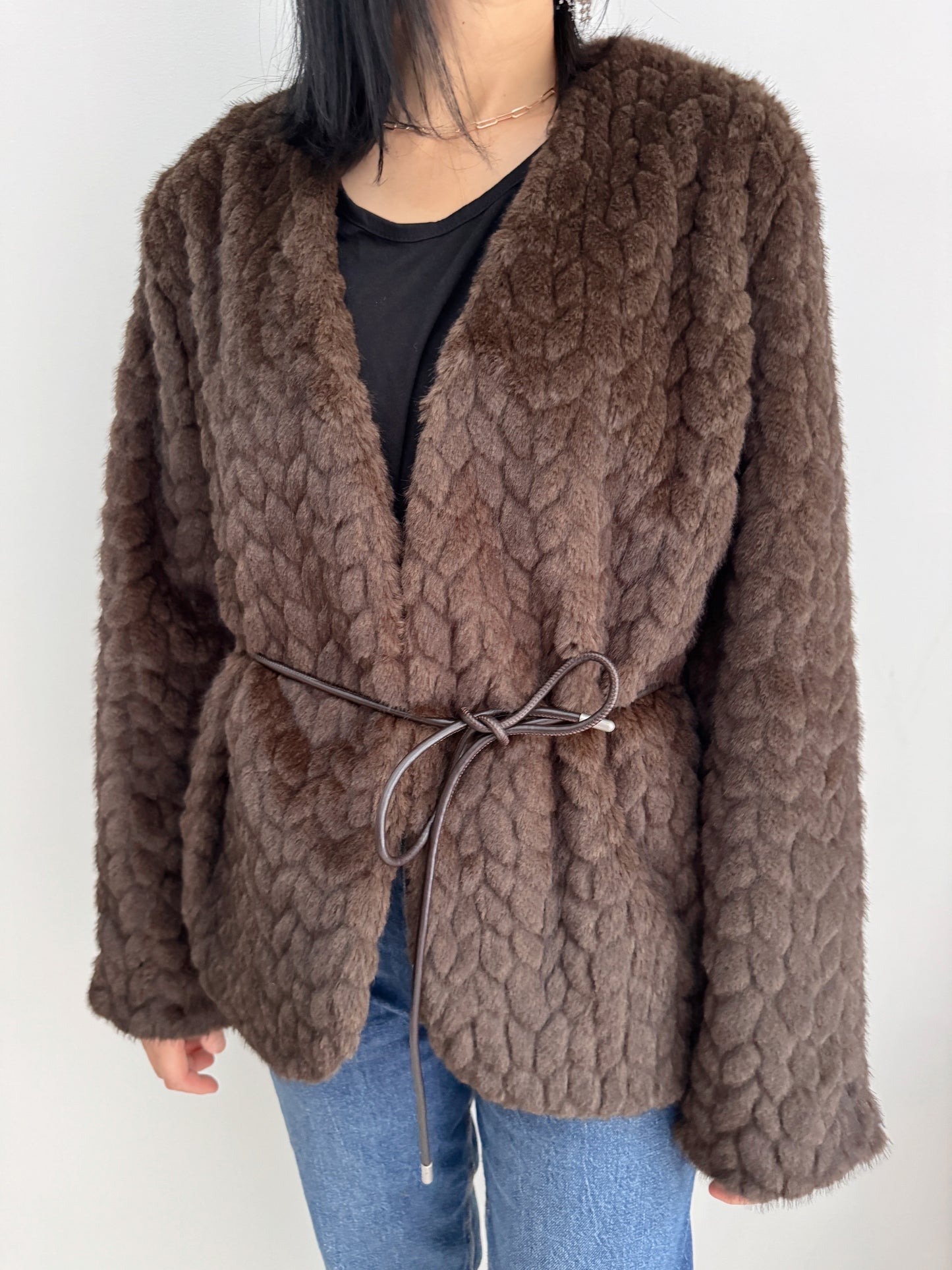 Misty mood faux fur jacket ( ivory, gray, brown)